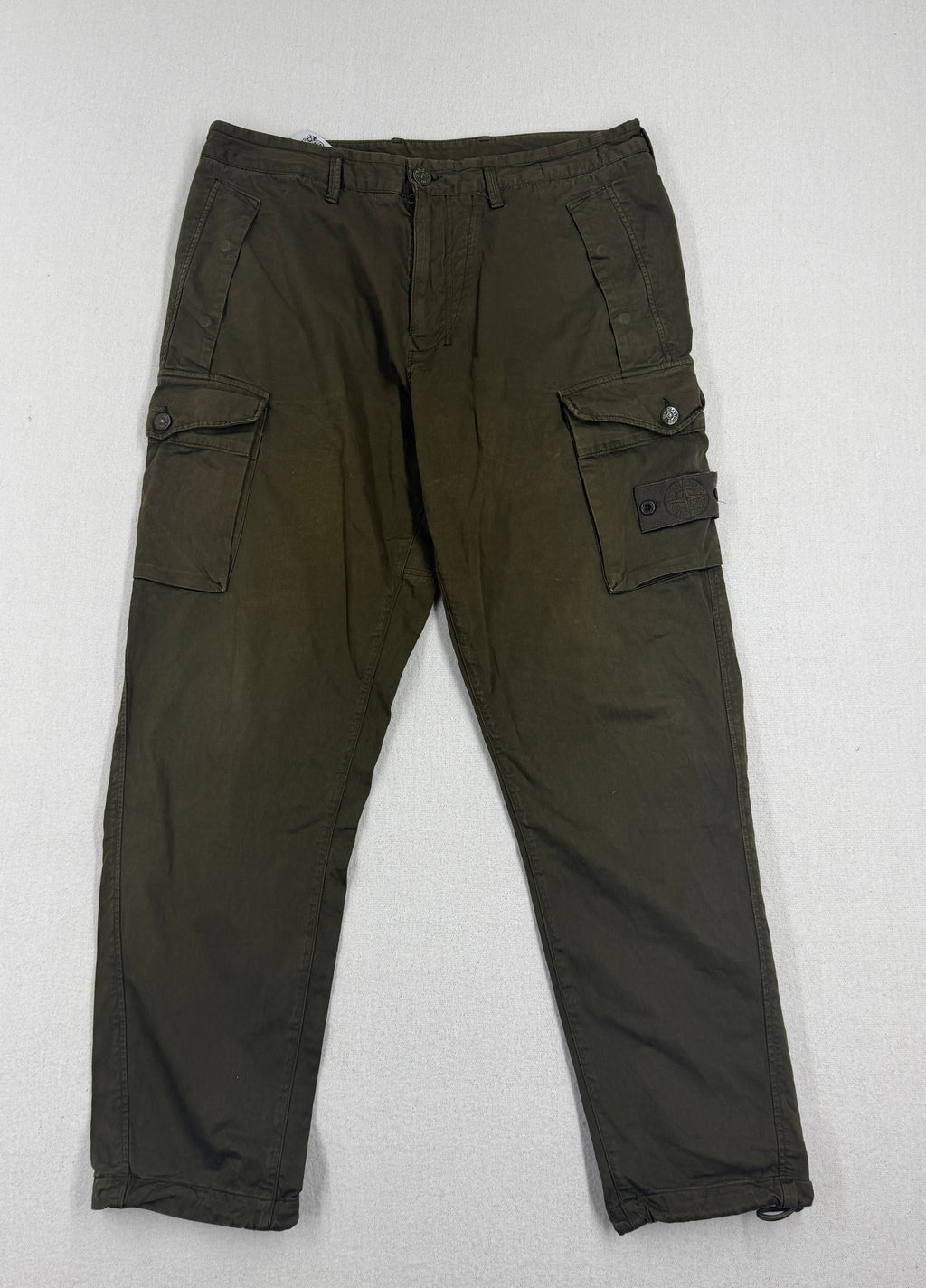 Stone Island Military Green Ghost Cargo Pants — front