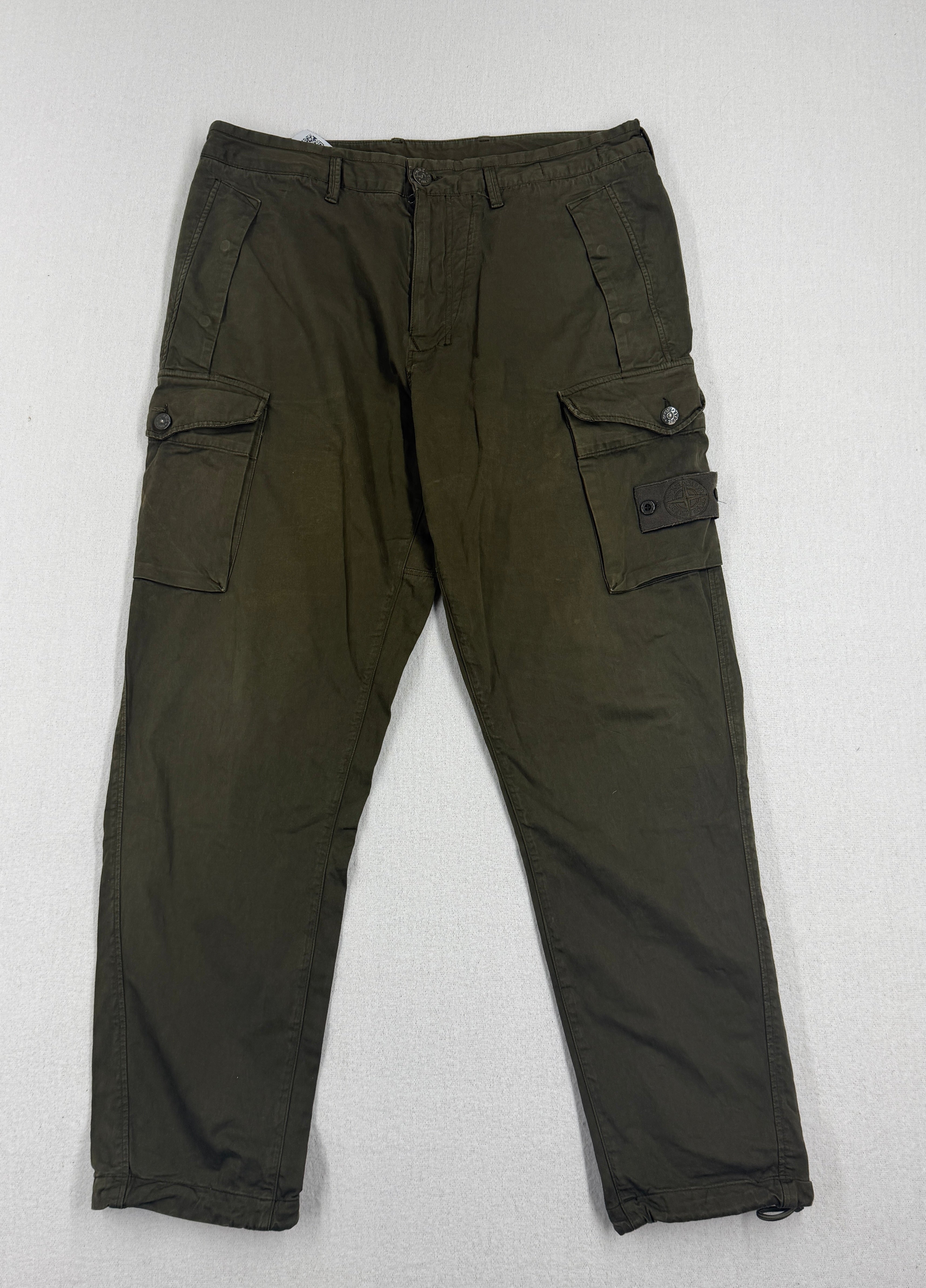 Stone Island Military Green Ghost Cargo Pants — front