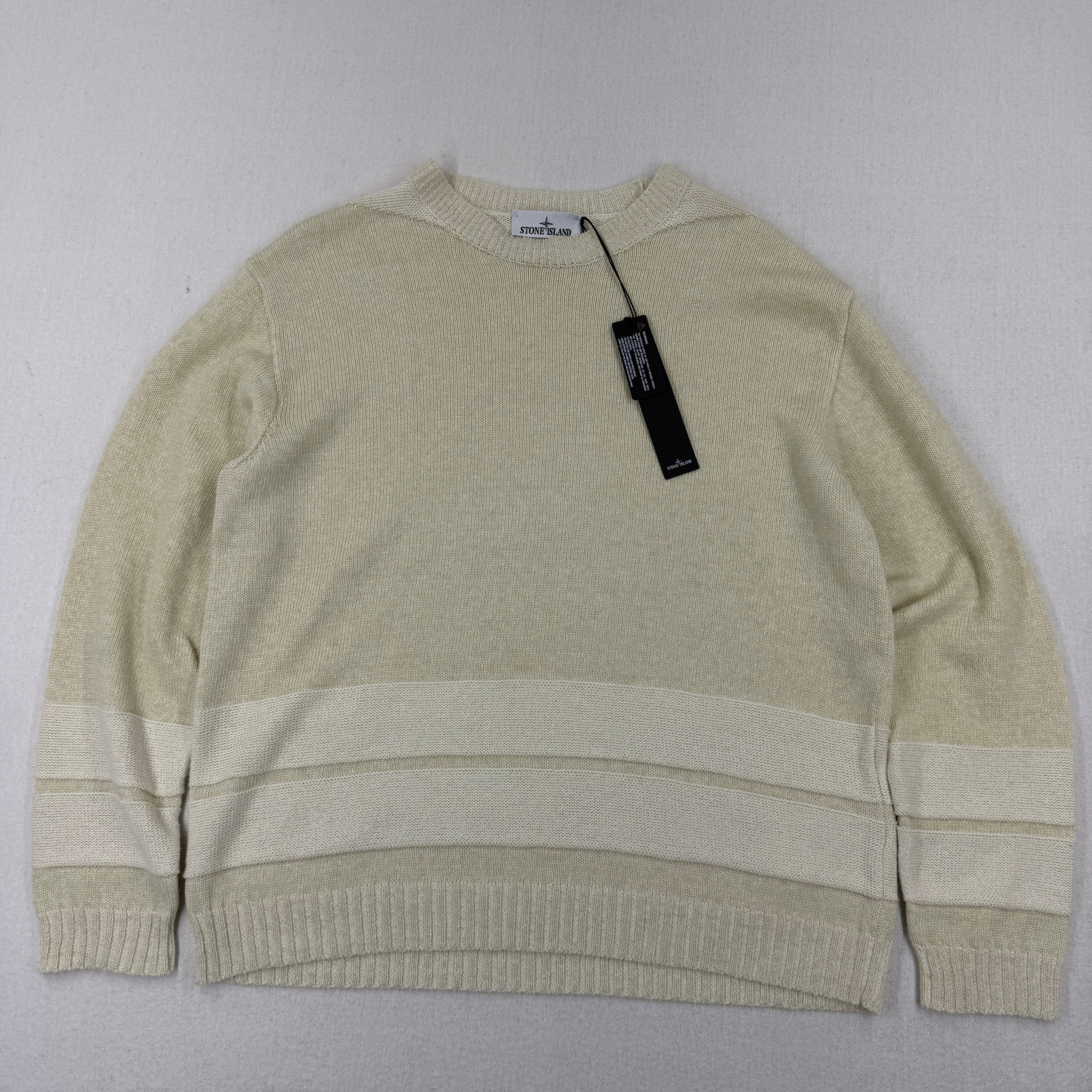 Stone Island Marina striped jumper Ivory Melange front view