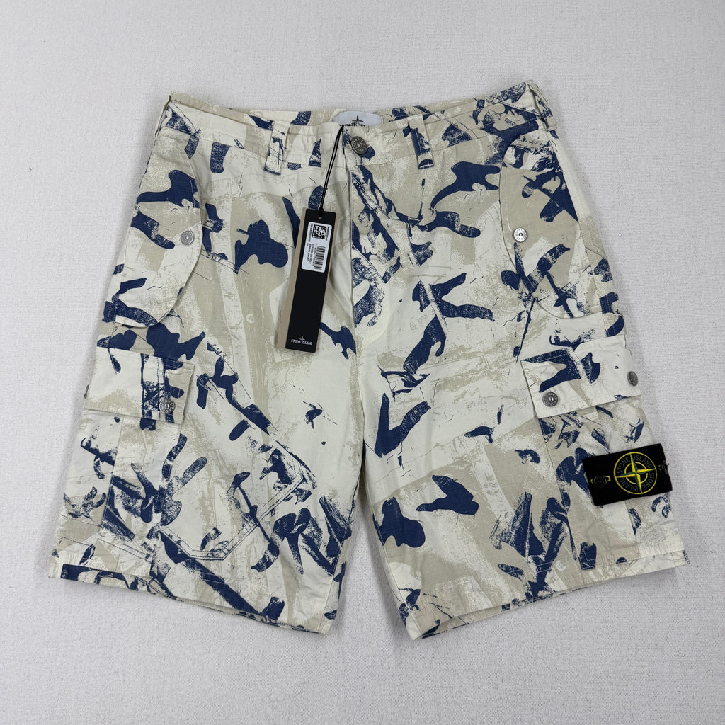 Stone Island Scan Desert Camo Comfort Fit Cargo Shorts — front