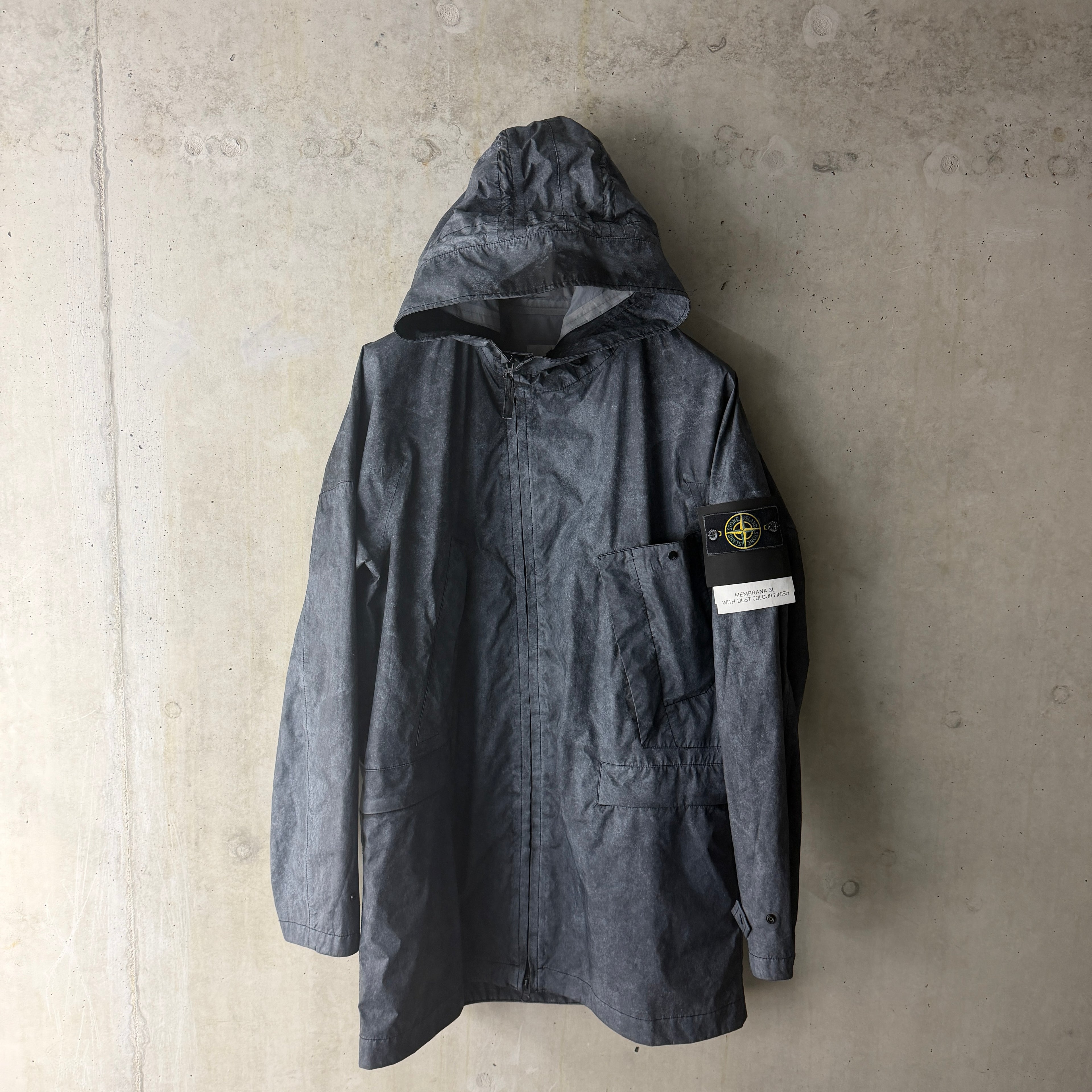 Stone Island Membrana 3L Dust Colour parka anthracite front view