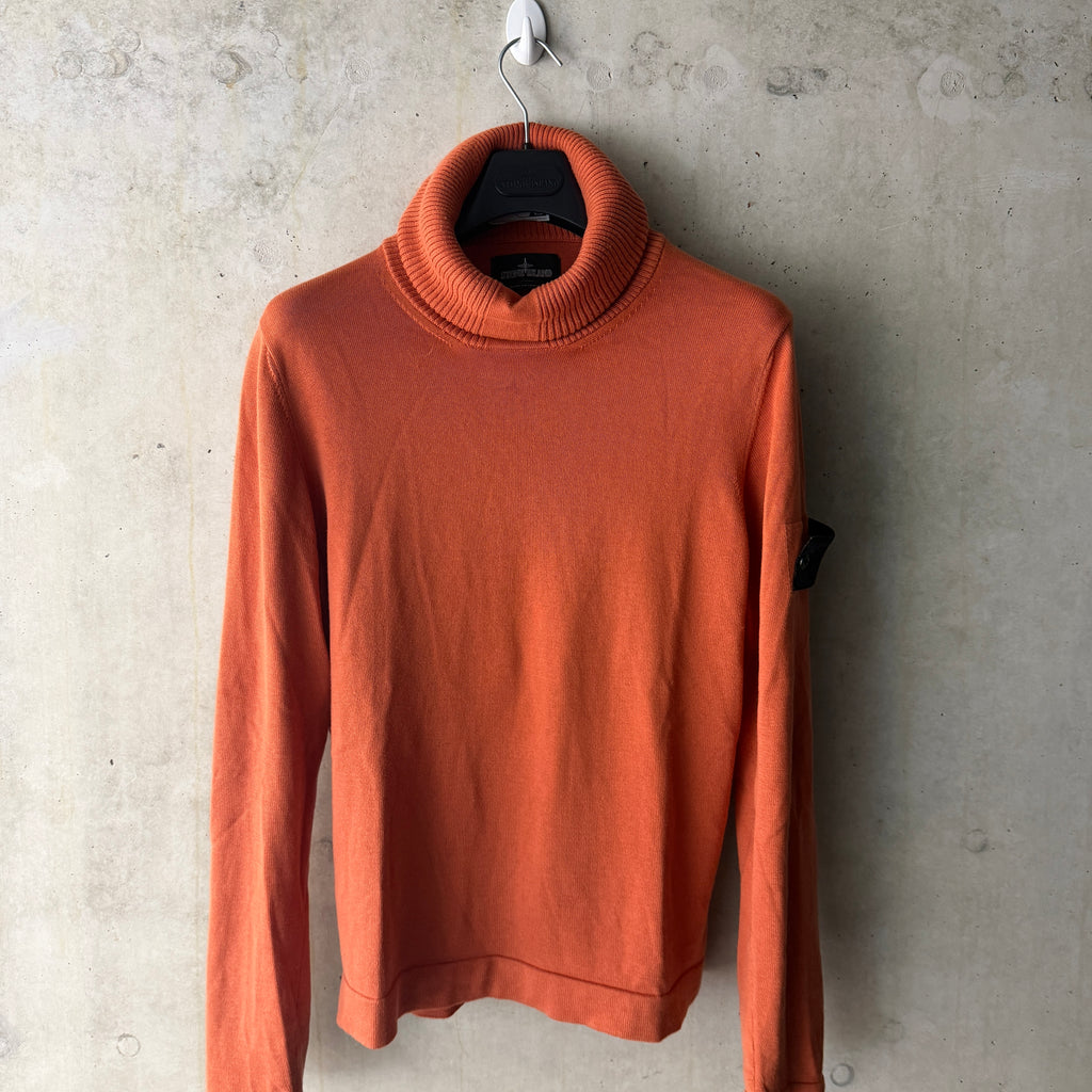 Stone Island Shadow Project turtleneck rust orange front view
