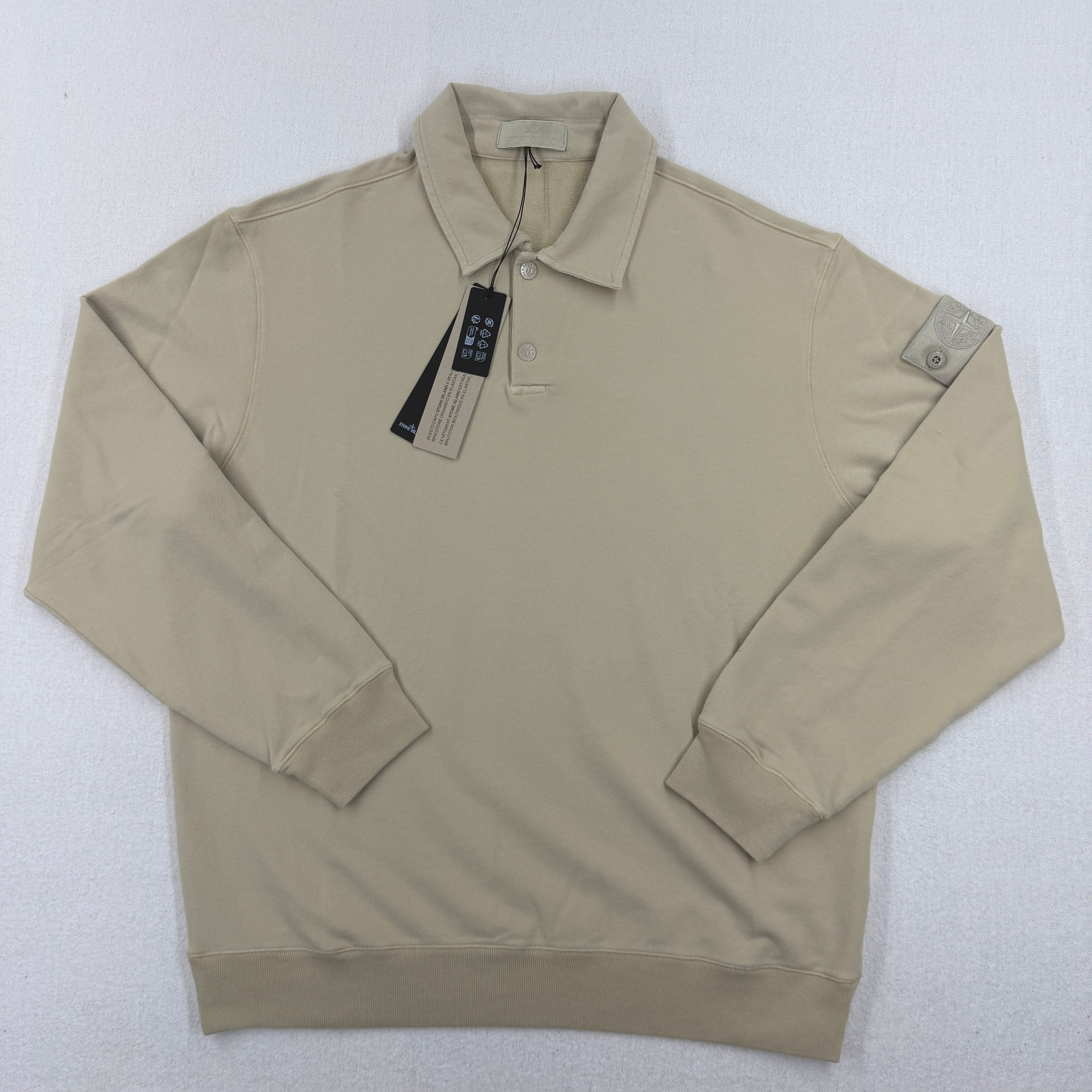 Stone Island Ghost Piece LS Polo Sweatshirt — front