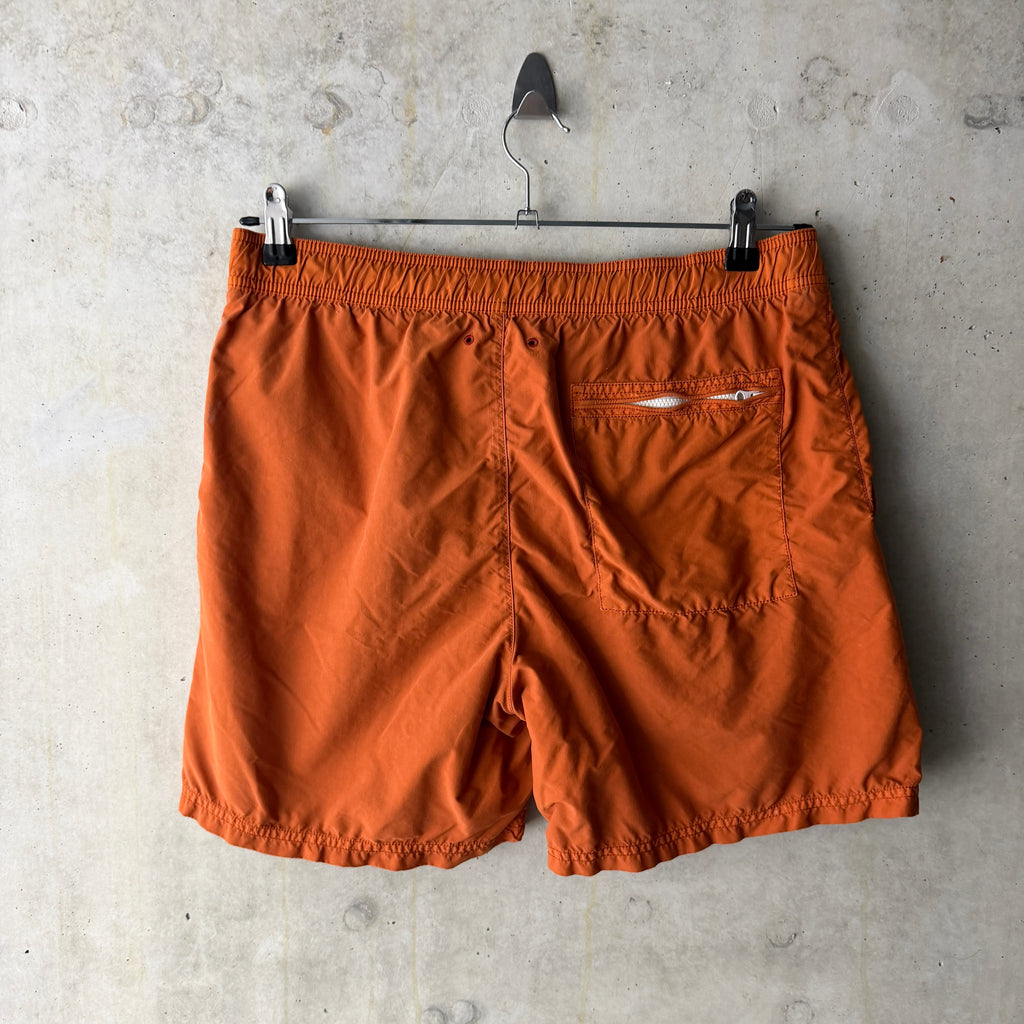 Stone Island Compass swim shorts rust orange back view