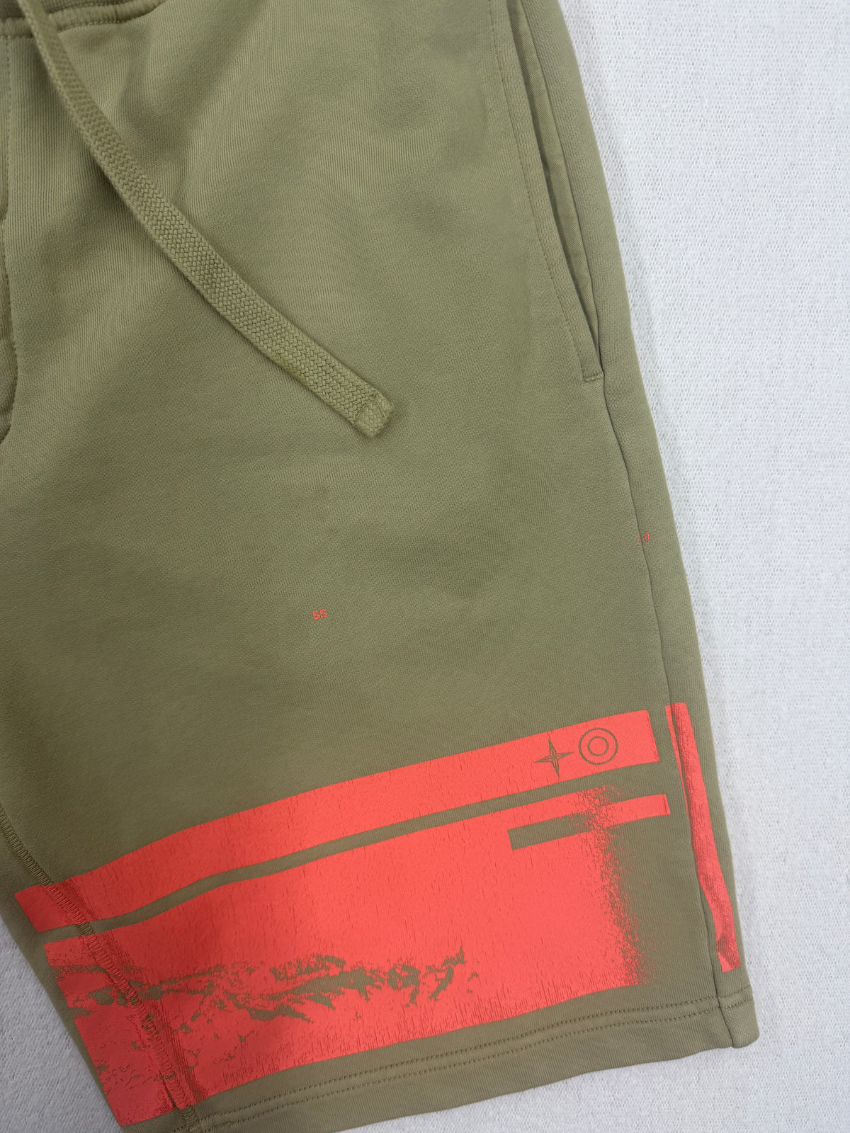 Stone Island Graphic Print Fleece Shorts — detail