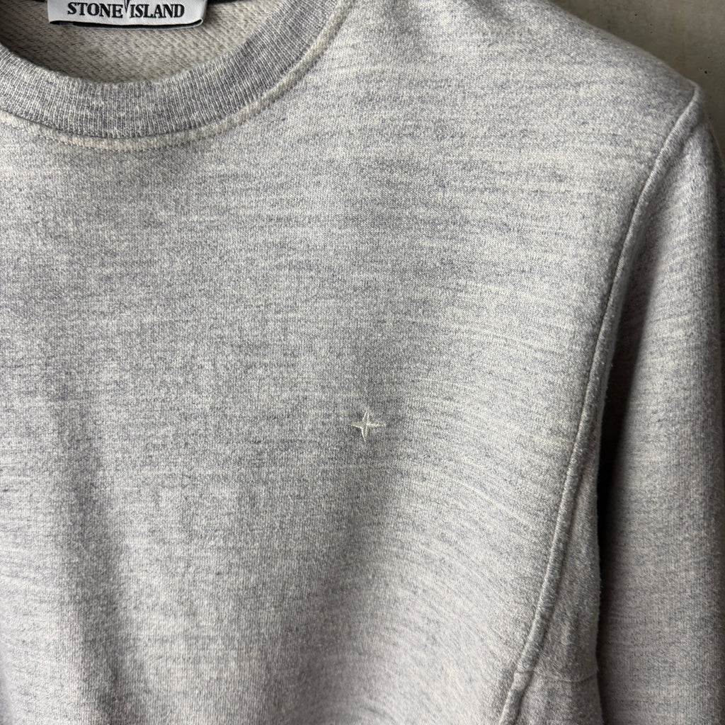 Stone Island logo sweatshirt light grey melange detail view