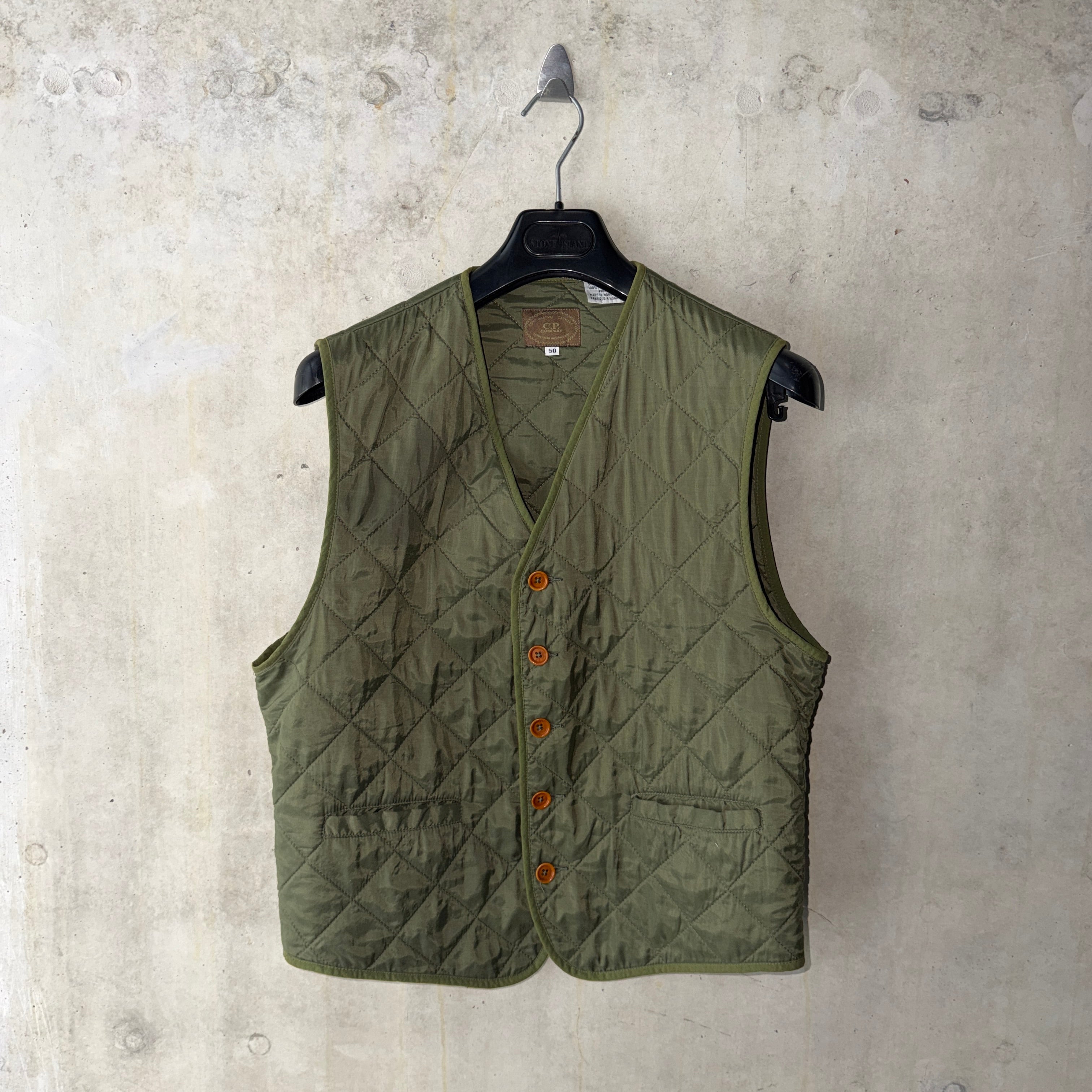C.P. Company quilted gilet olive green product detail