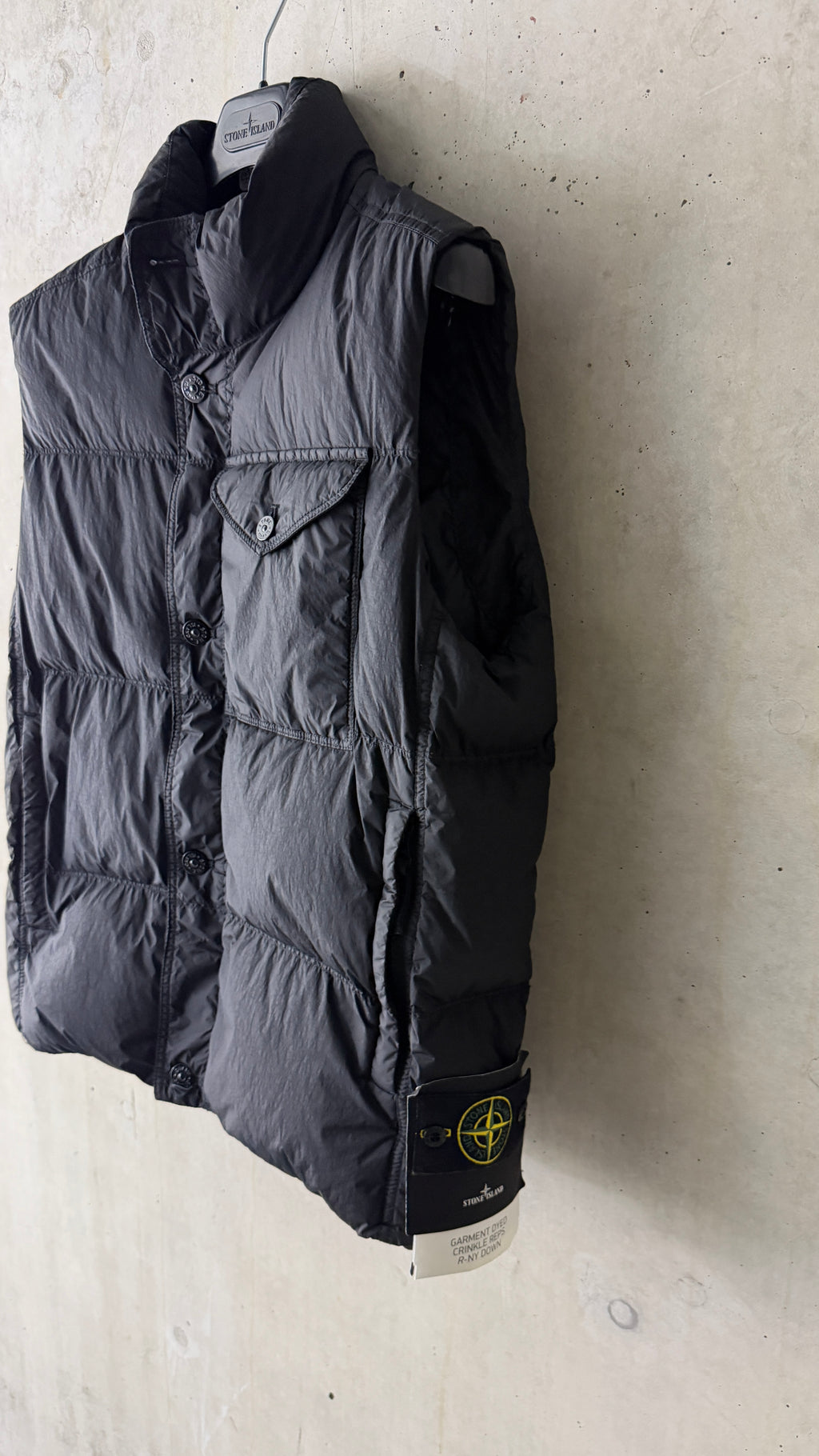 Stone Island Crinkle Reps R-NY Down Vest - Small