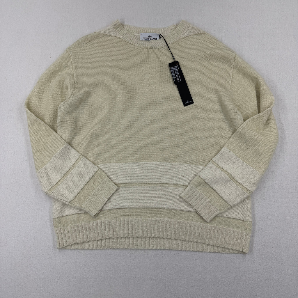Stone Island Marina striped jumper Ivory Melange front view 2