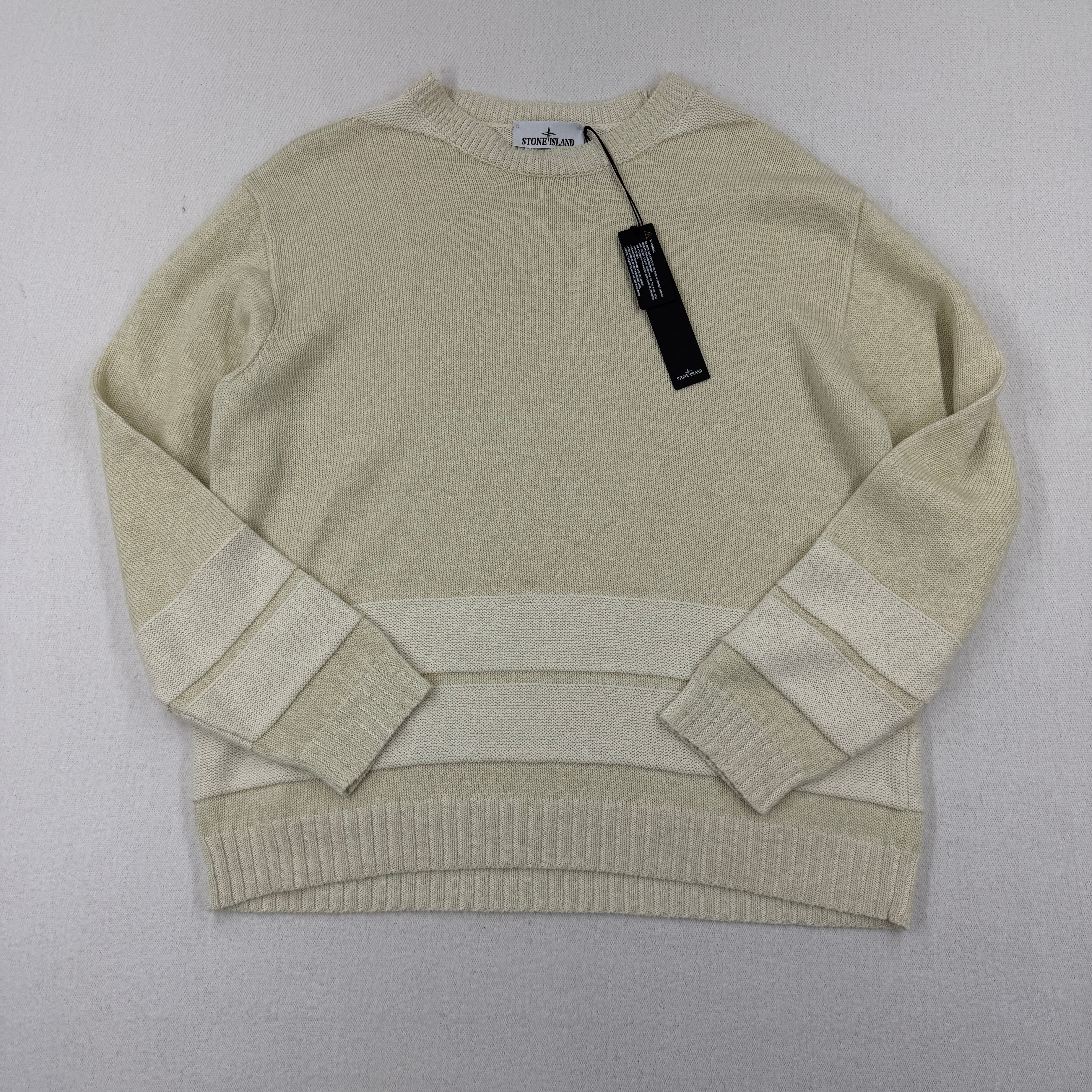 Stone Island Marina striped jumper Ivory Melange front view 2