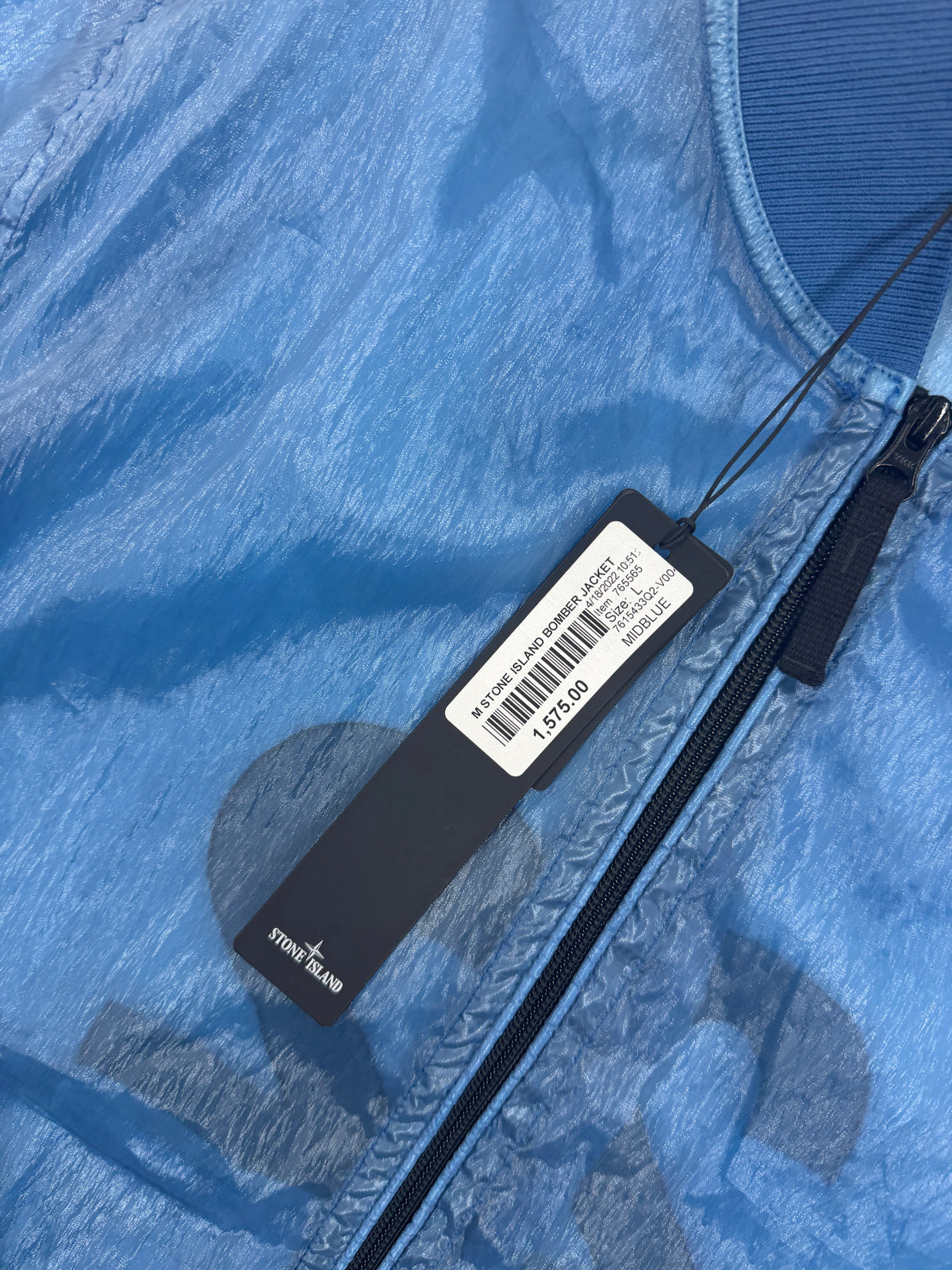 Stone Island Piattina 82/22 Bomber Jacket — tag