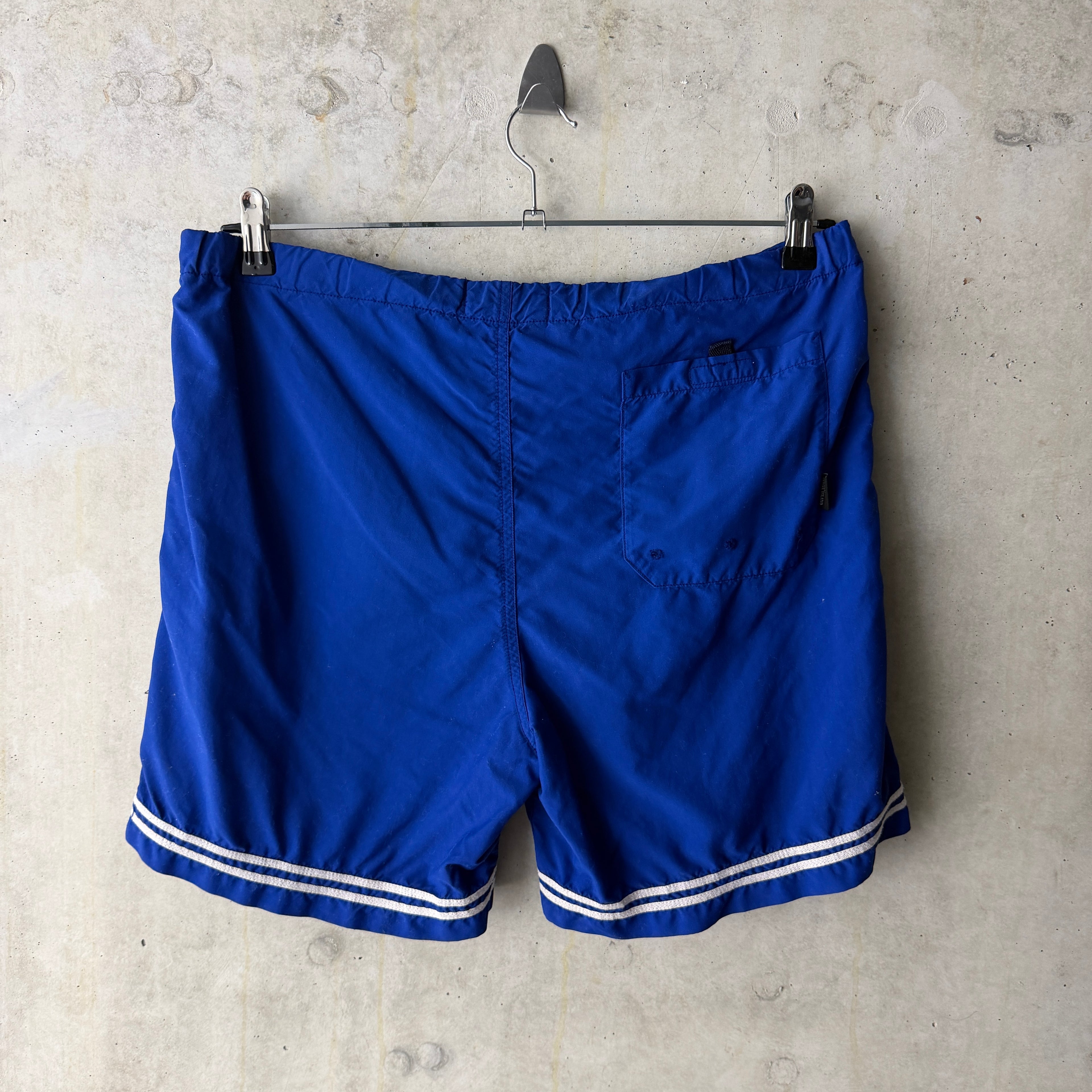 Stone Island swim shorts royal blue white stripe back view