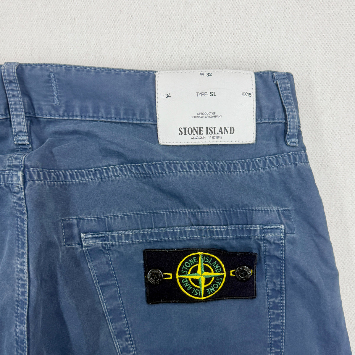 Stone Island Light Blue Denim Jeans — badge