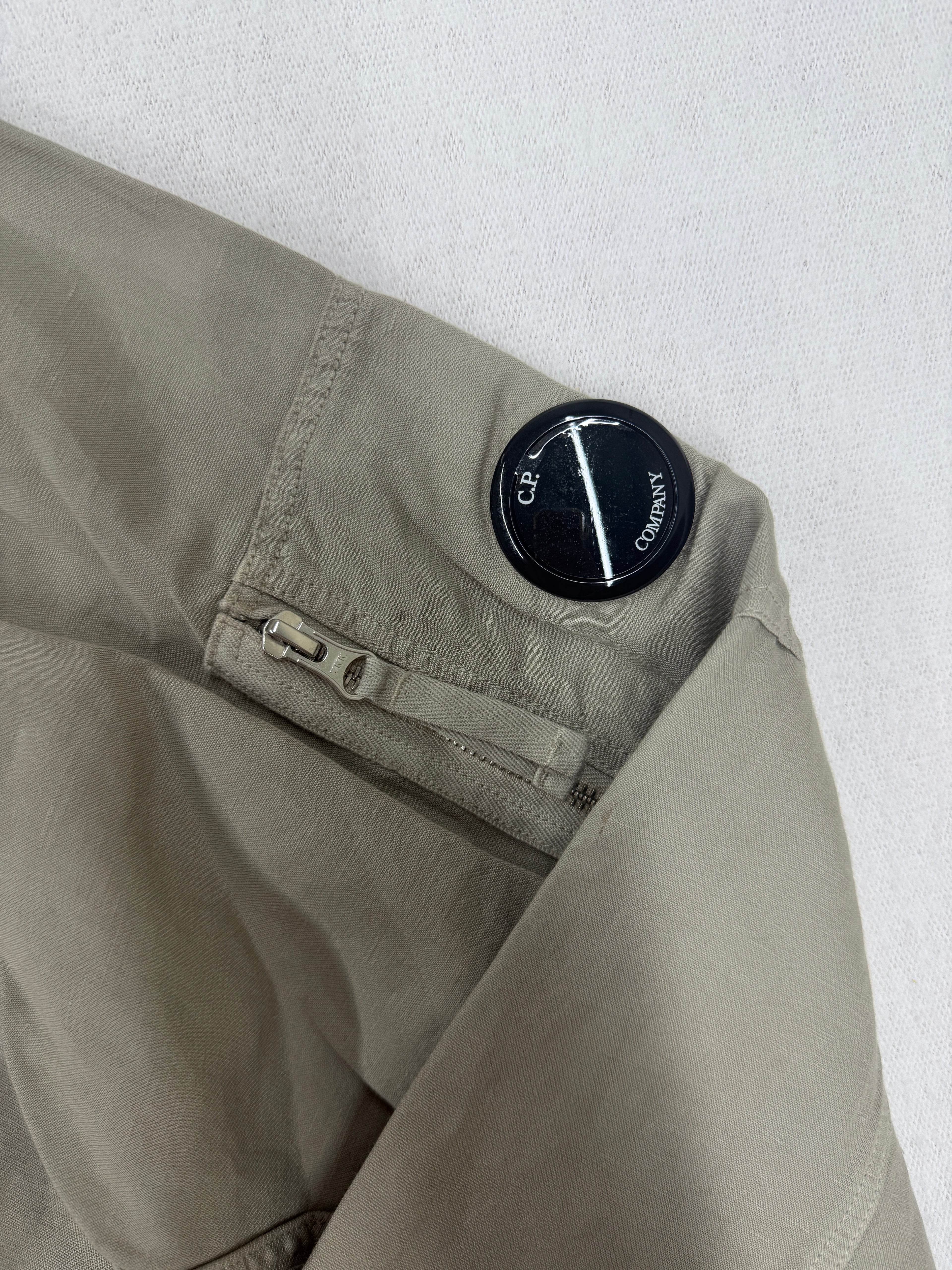 C.P. Company Cotton/Linen Full Zip Overshirt — badge