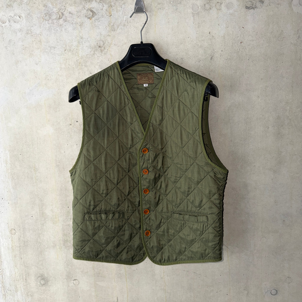 C.P. Company quilted gilet olive green product detail 2