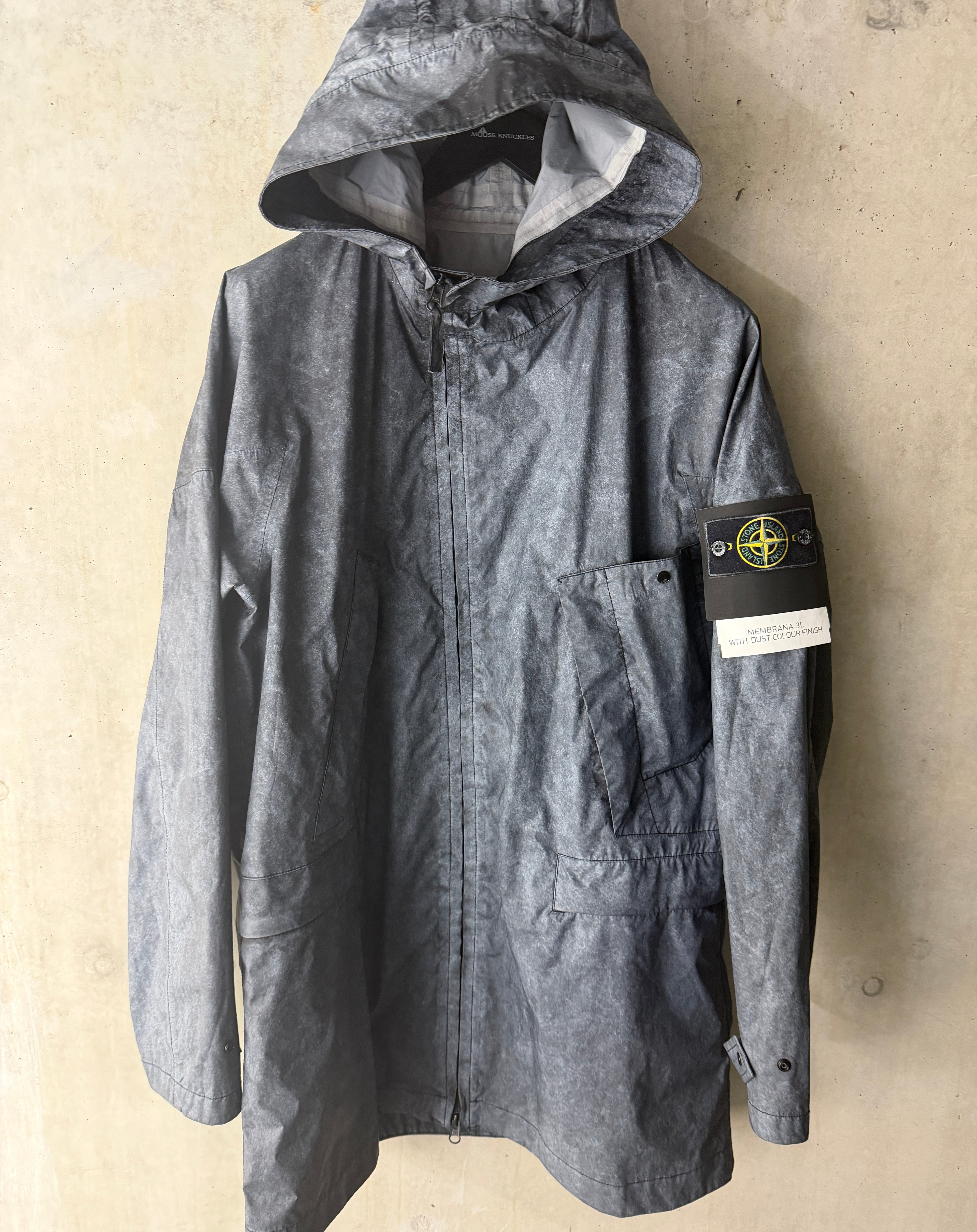 Stone Island Membrana 3L Dust Colour parka anthracite front view 3