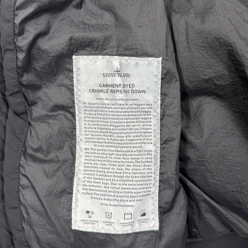 Stone Island Garment Dyed Crinkle Reps NY Down — label
