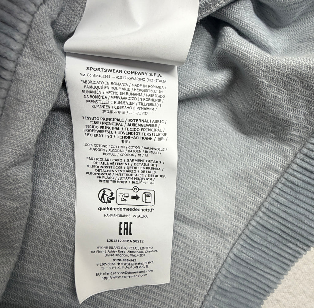 Stone Island Corduroy Organic Cotton Overshirt — label