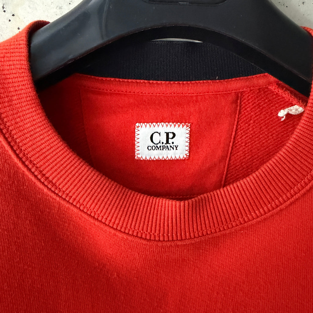 C.P. Company cotton sweatshirt red orange care label