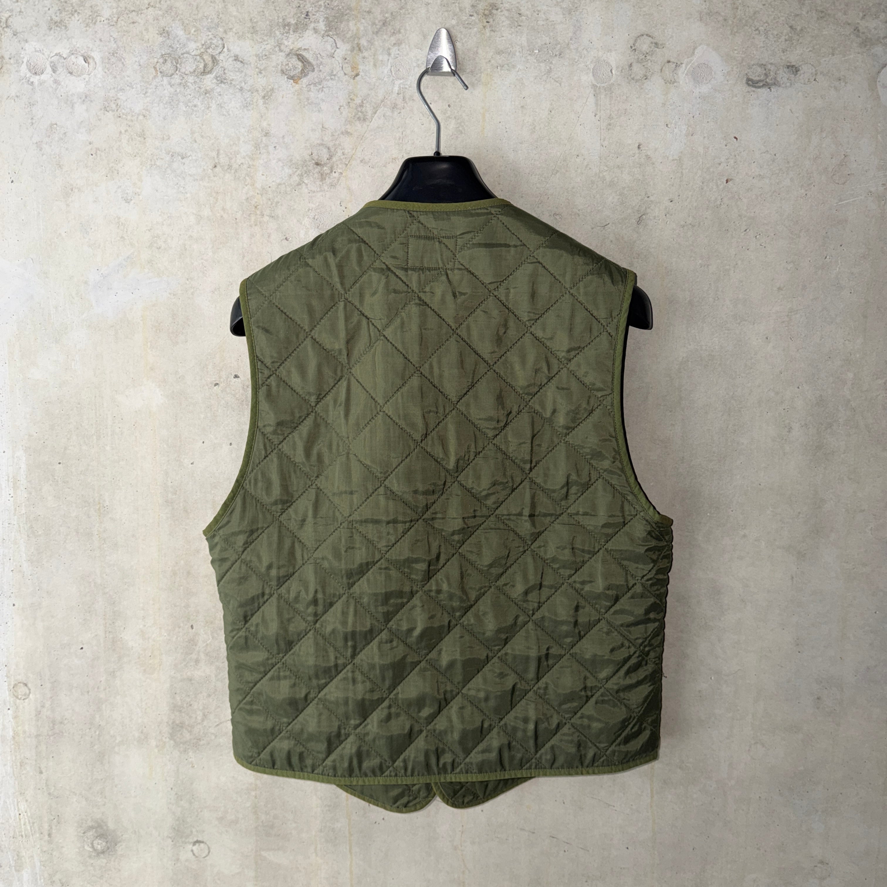 C.P. Company quilted gilet olive green back view