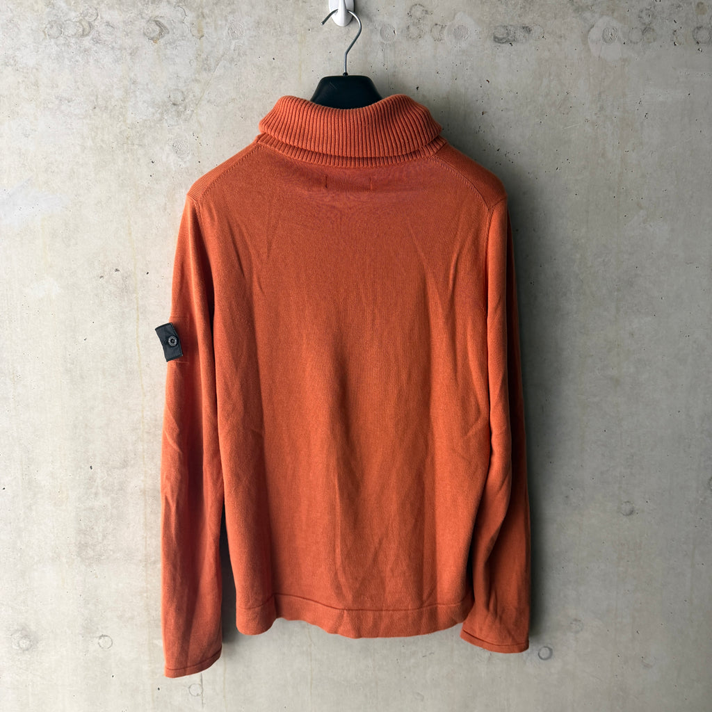 Stone Island Shadow Project turtleneck rust orange back view