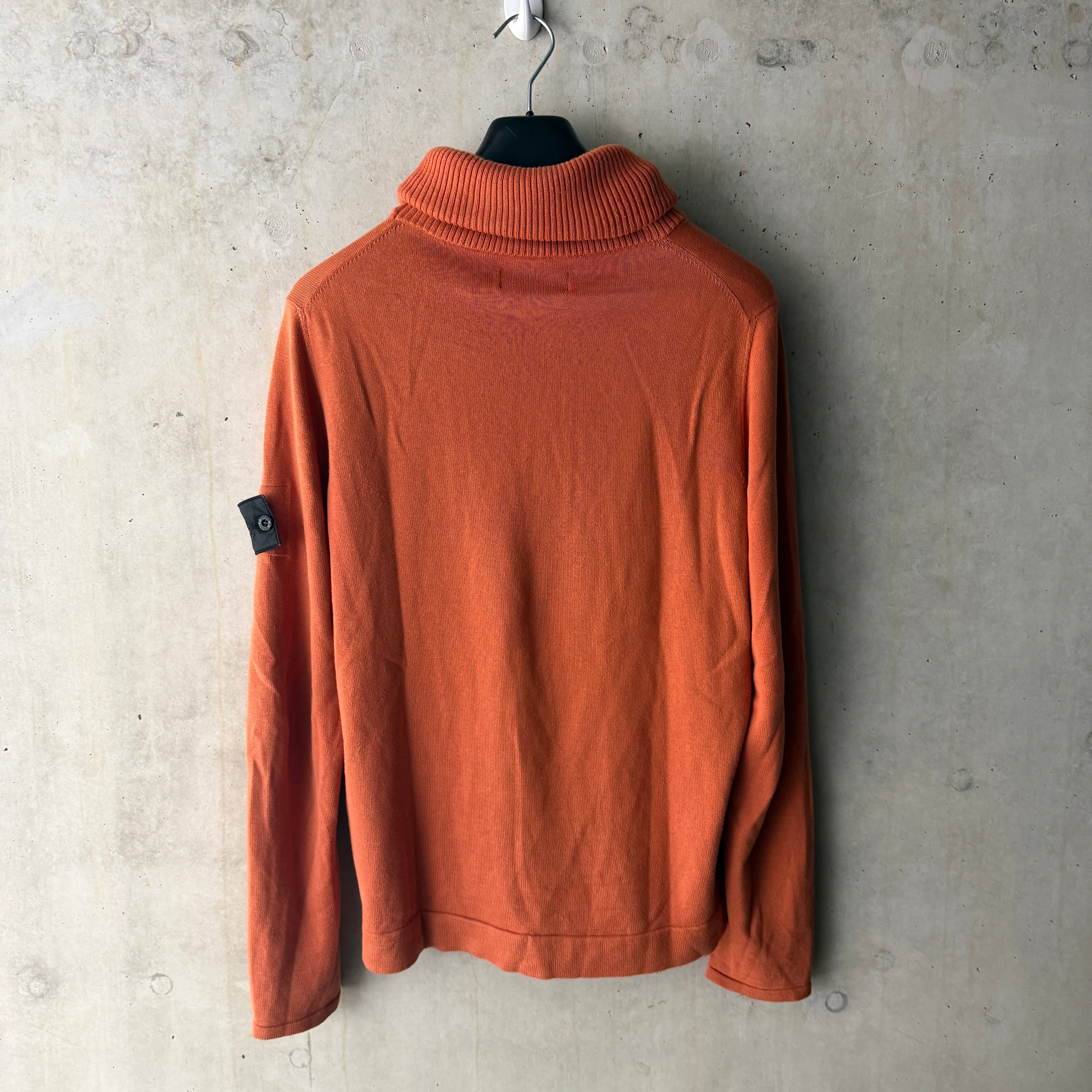 Stone Island Shadow Project turtleneck rust orange back view