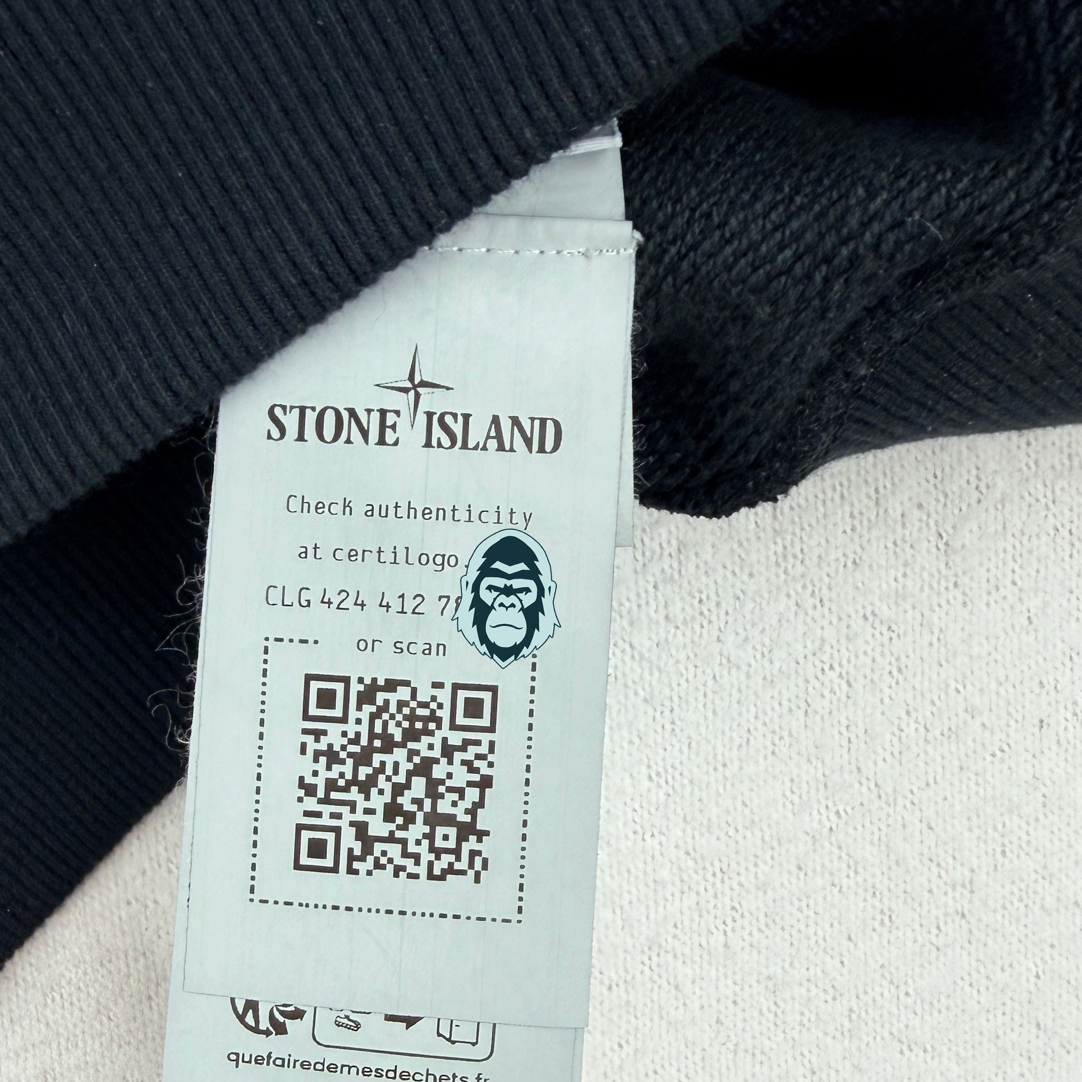 Stone Island Navy Thick Cotton Spell Out Sweatshirt — certilogo