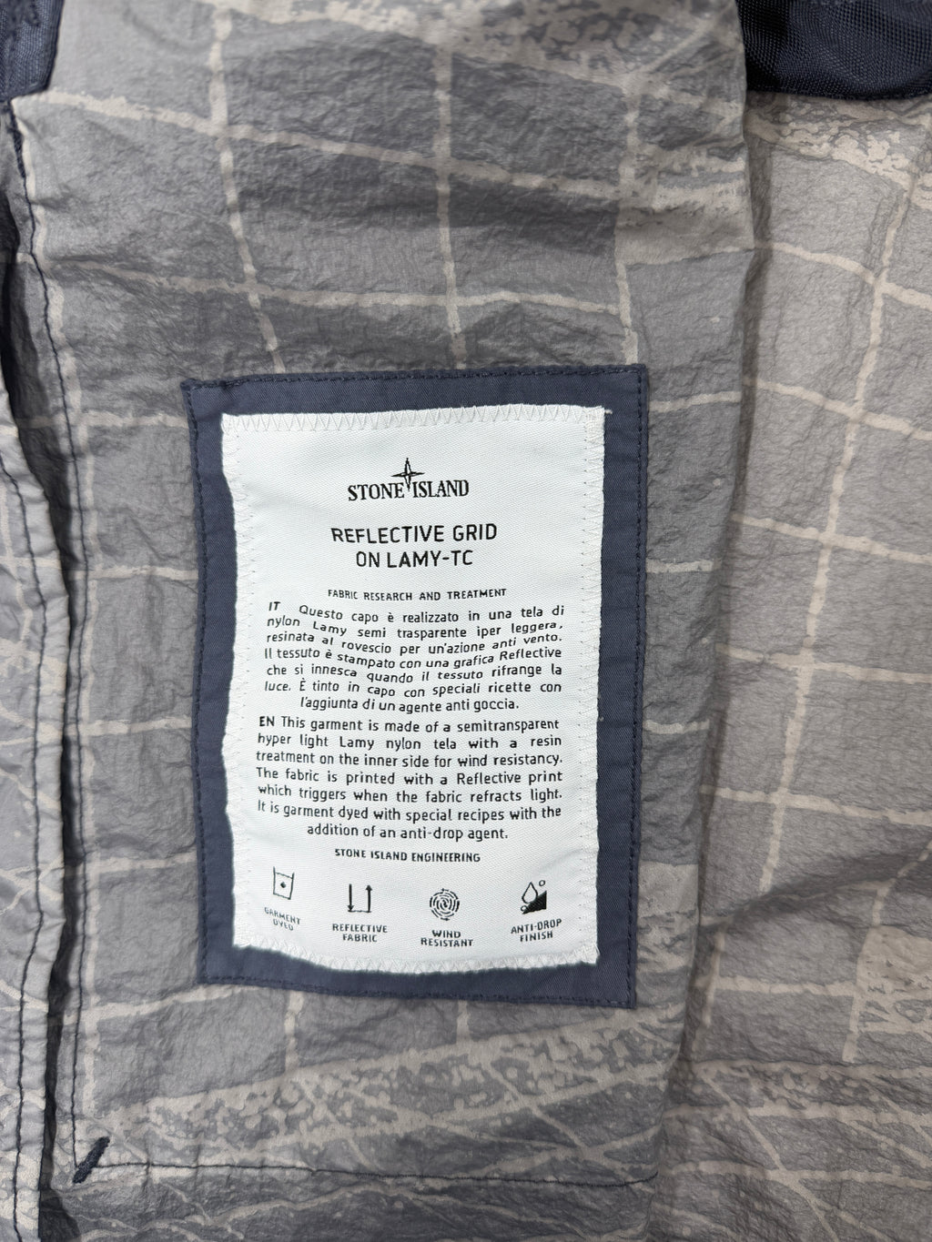 Stone Island Reflective Grid On Lamy-TC Parka — label