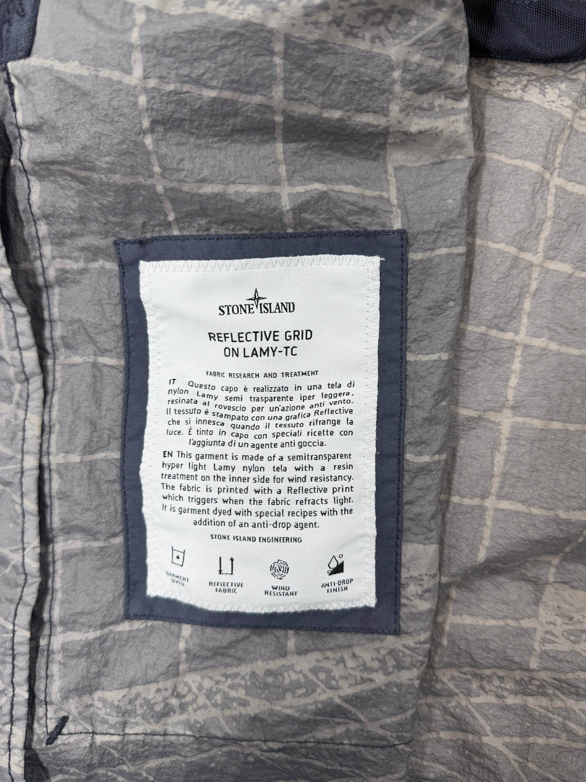 Stone Island Reflective Grid On Lamy-TC Parka — label