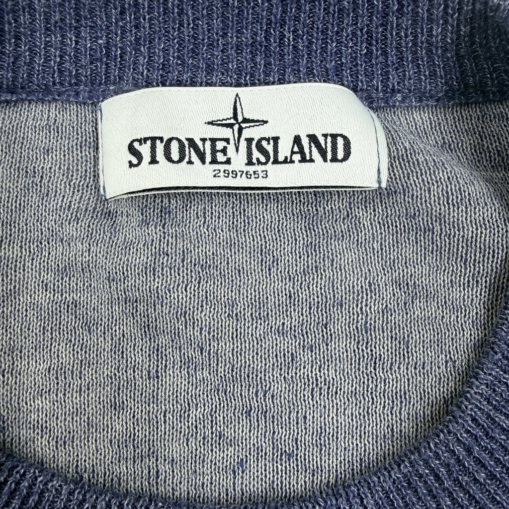 Stone Island Linen Cotton Crewneck Knit — label