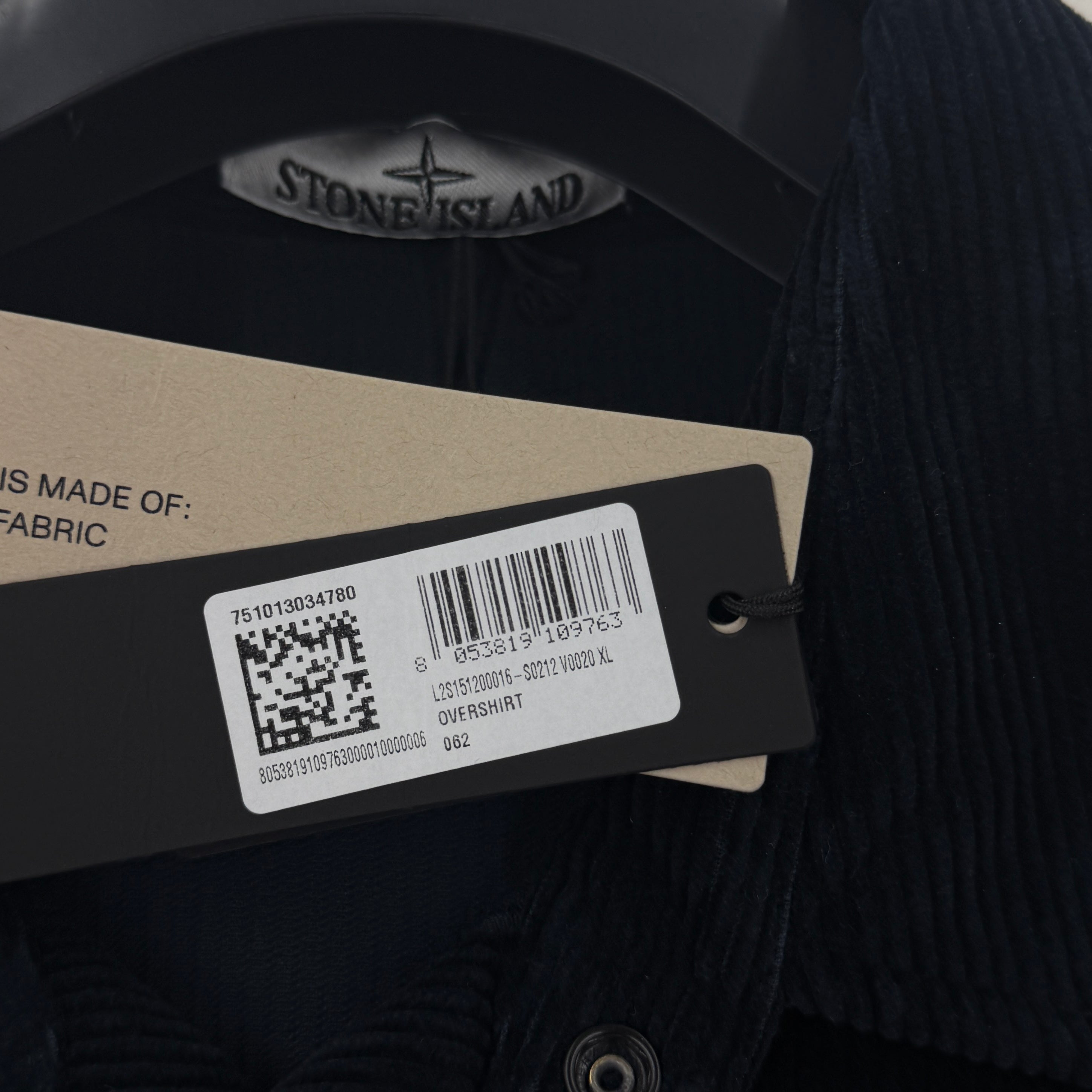 Stone Island Corduroy Organic Cotton Overshirt — tag