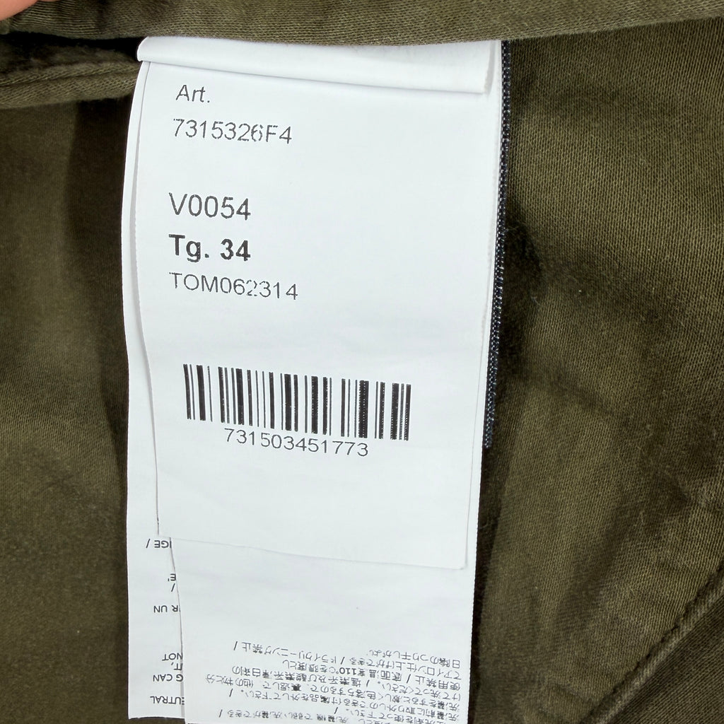 Stone Island Military Green Ghost Cargo Pants — tag
