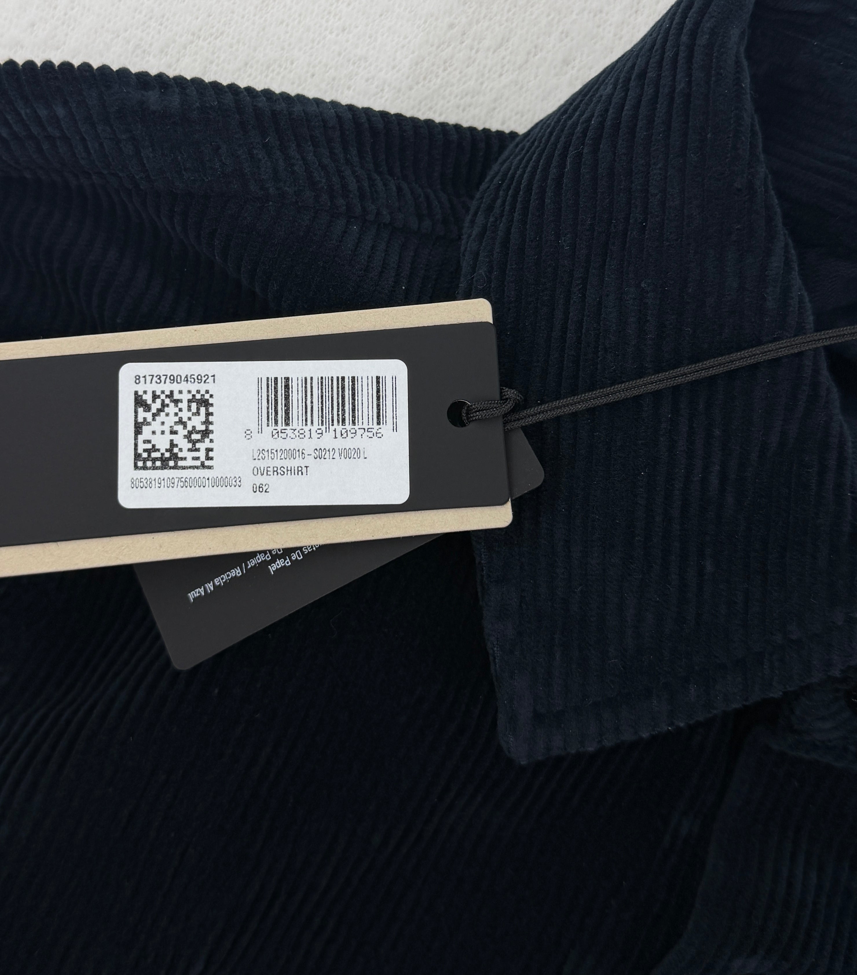 Stone Island Corduroy Organic Cotton Overshirt — tag
