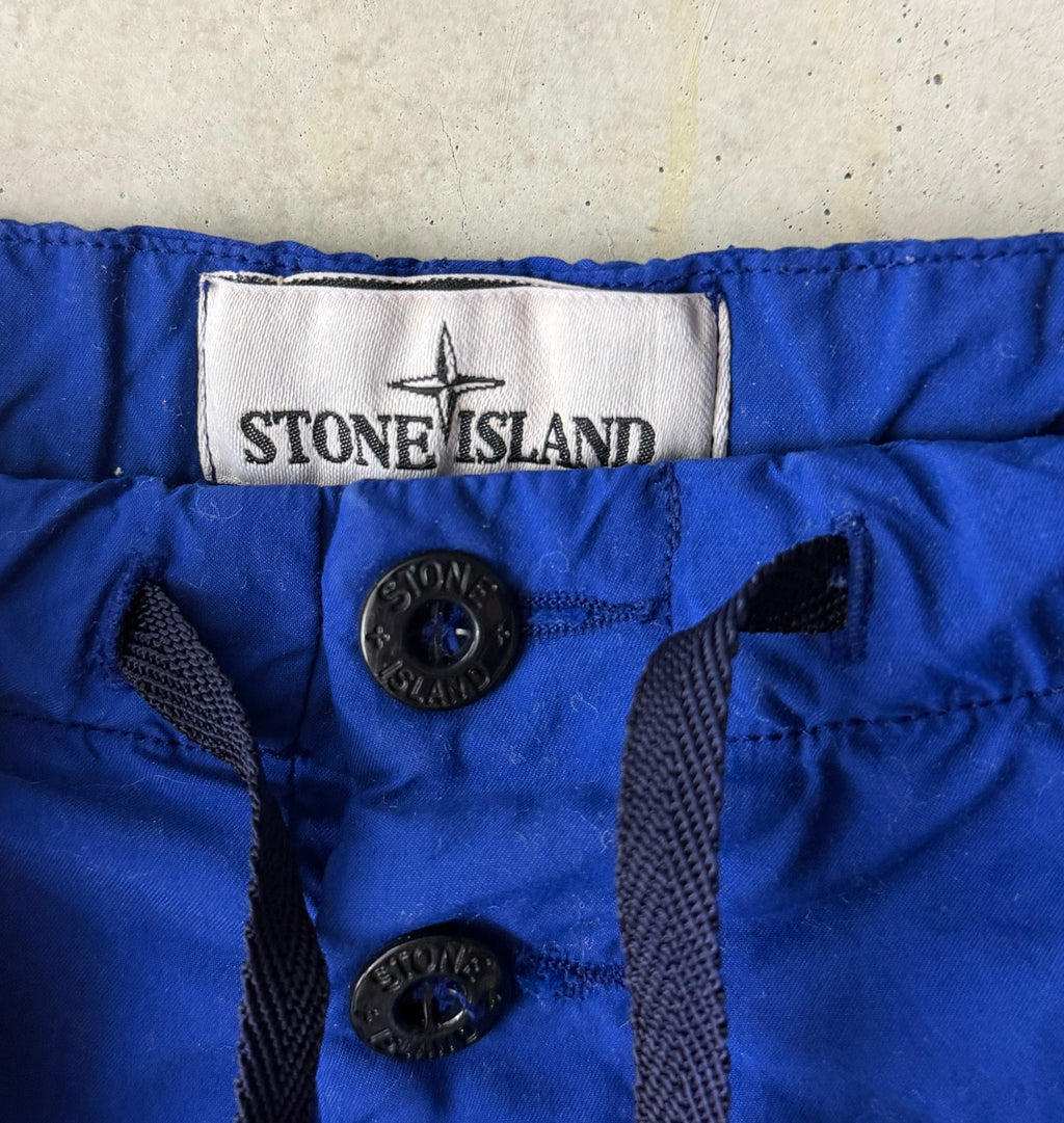 Stone Island swim shorts royal blue white stripe care label