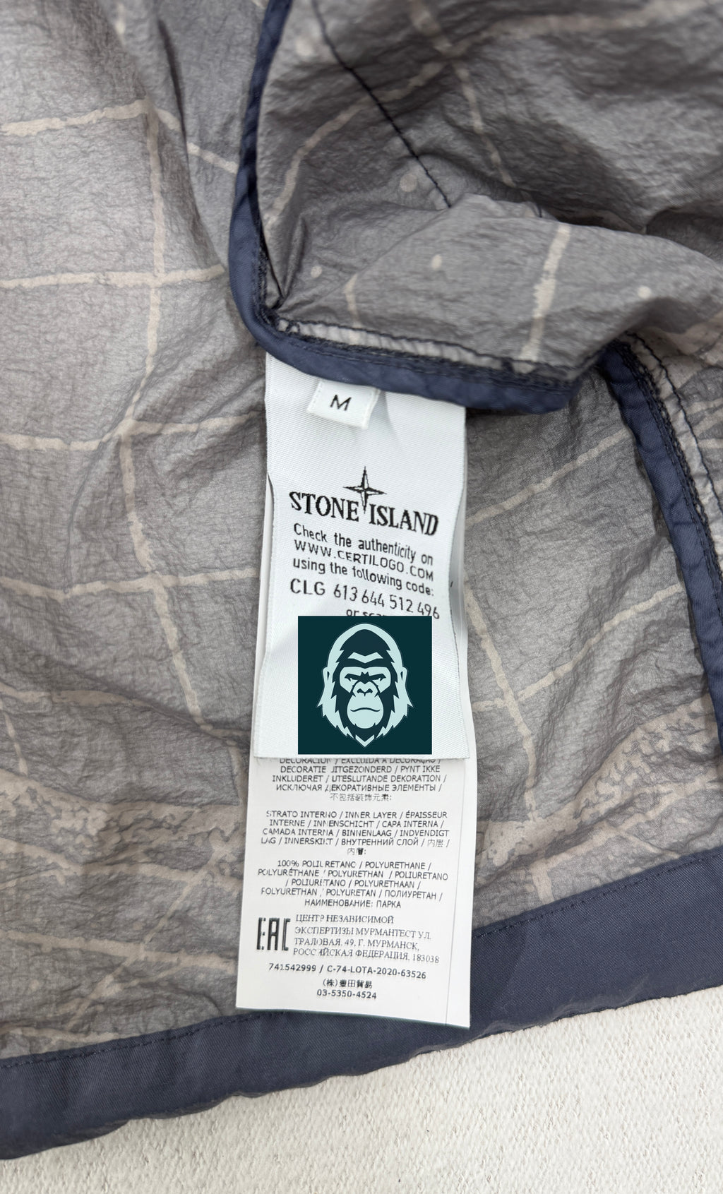 Stone Island Reflective Grid On Lamy-TC Parka — label