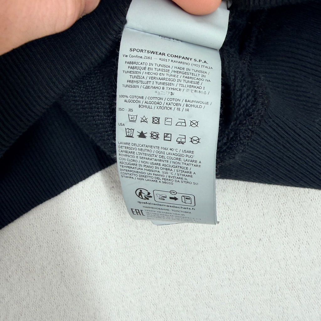 Stone Island Navy Thick Cotton Spell Out Sweatshirt — label