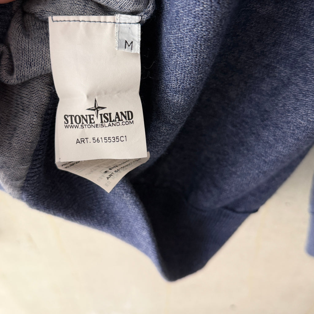 Stone Island cotton linen jumper washed blue melange care label 2