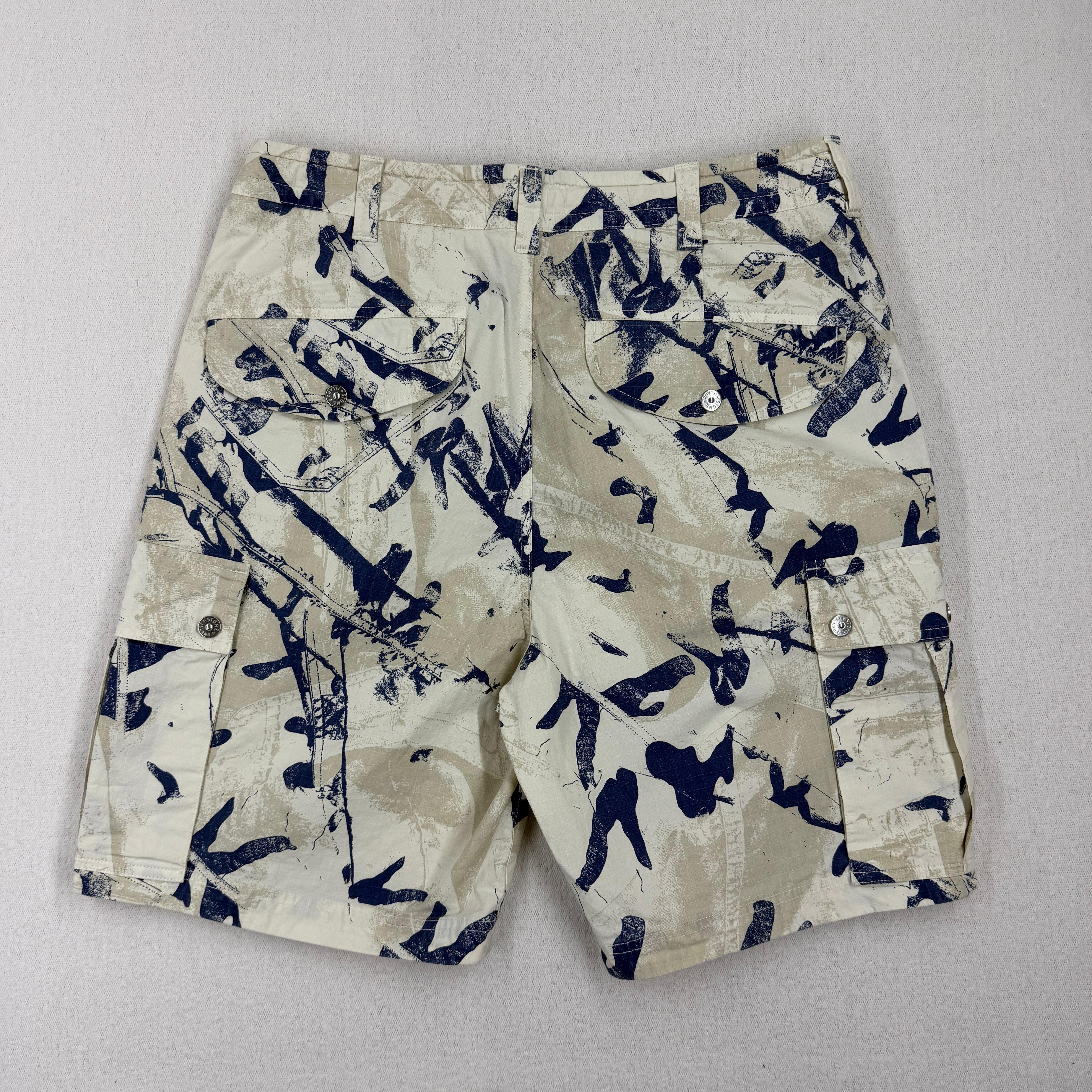 Stone Island Scan Desert Camo Comfort Fit Cargo Shorts — back