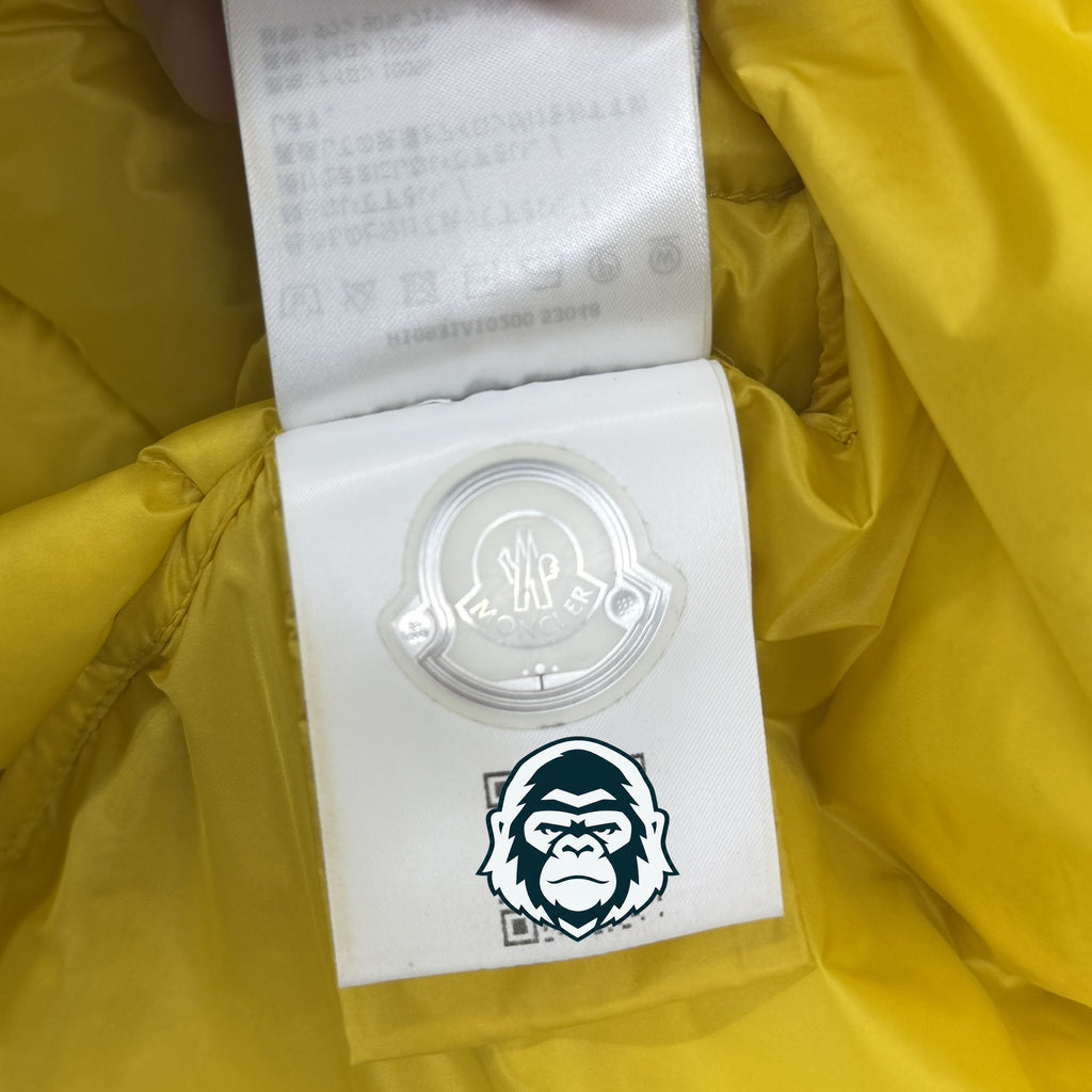 Moncler Liane women's gilet yellow authenticity label
