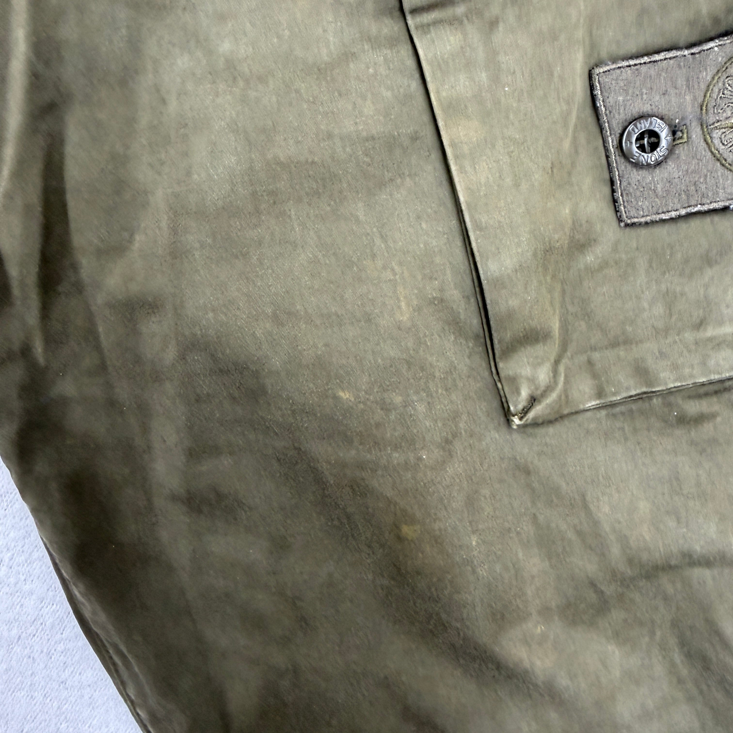 Stone Island Military Green Ghost Cargo Pants — detail