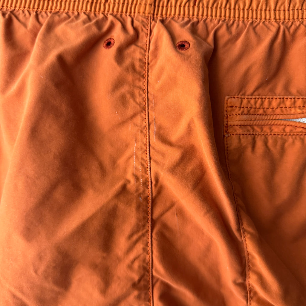 Stone Island Compass swim shorts rust orange detail view