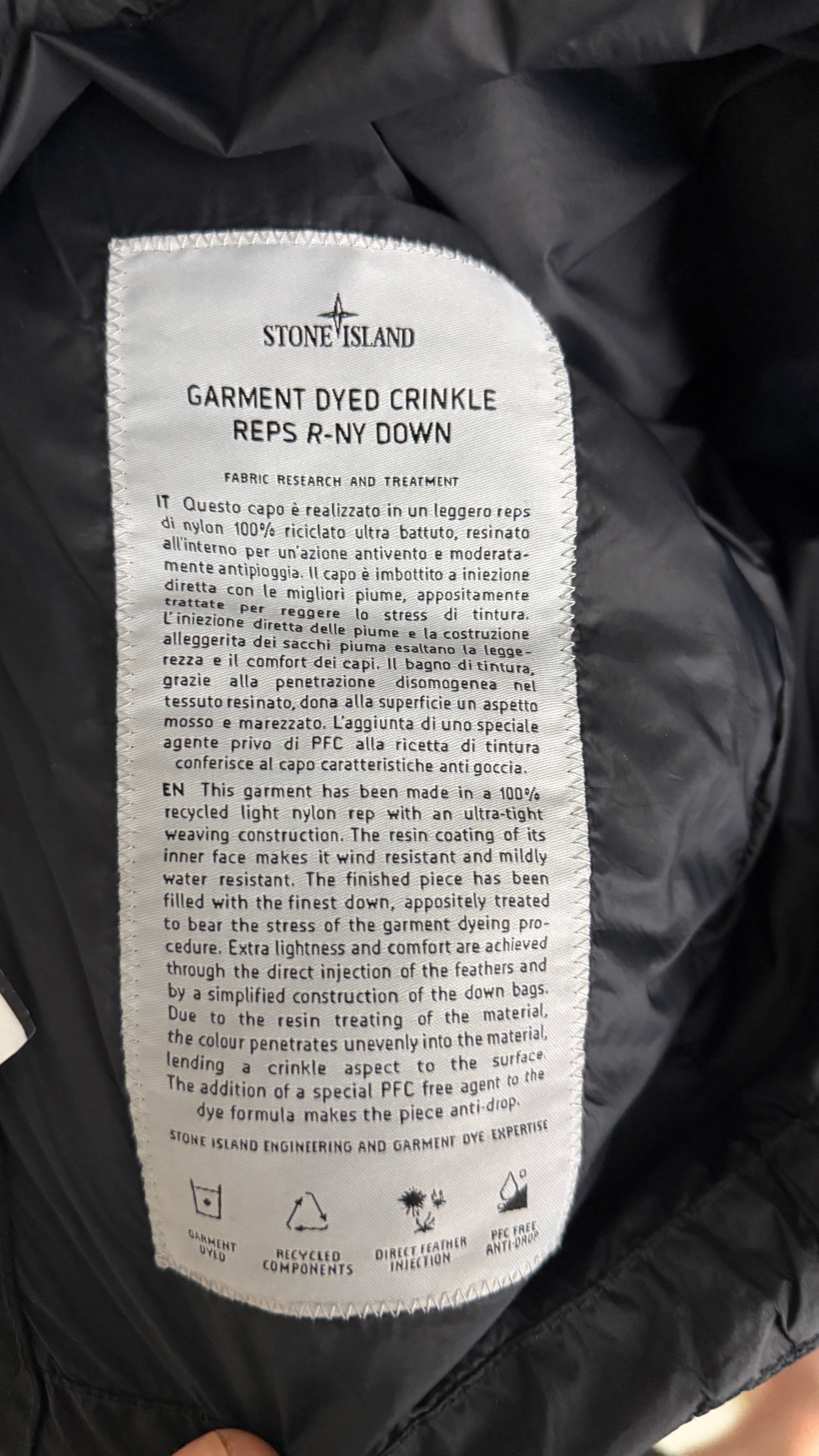 Stone Island Crinkle Reps R-NY Down Vest - Small