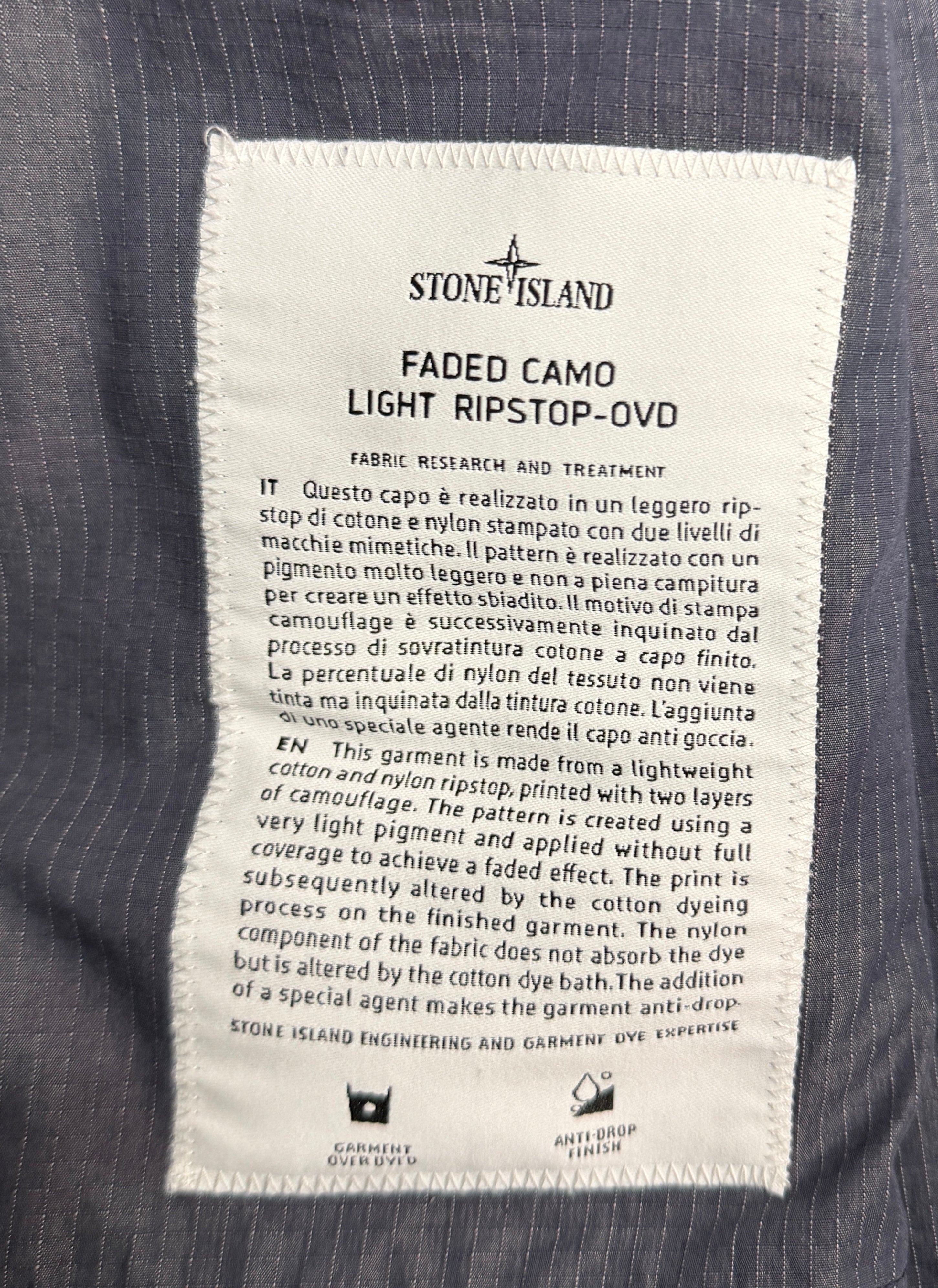 Stone Island Faded Camo Light Ripstop-TC Field Jacket — label