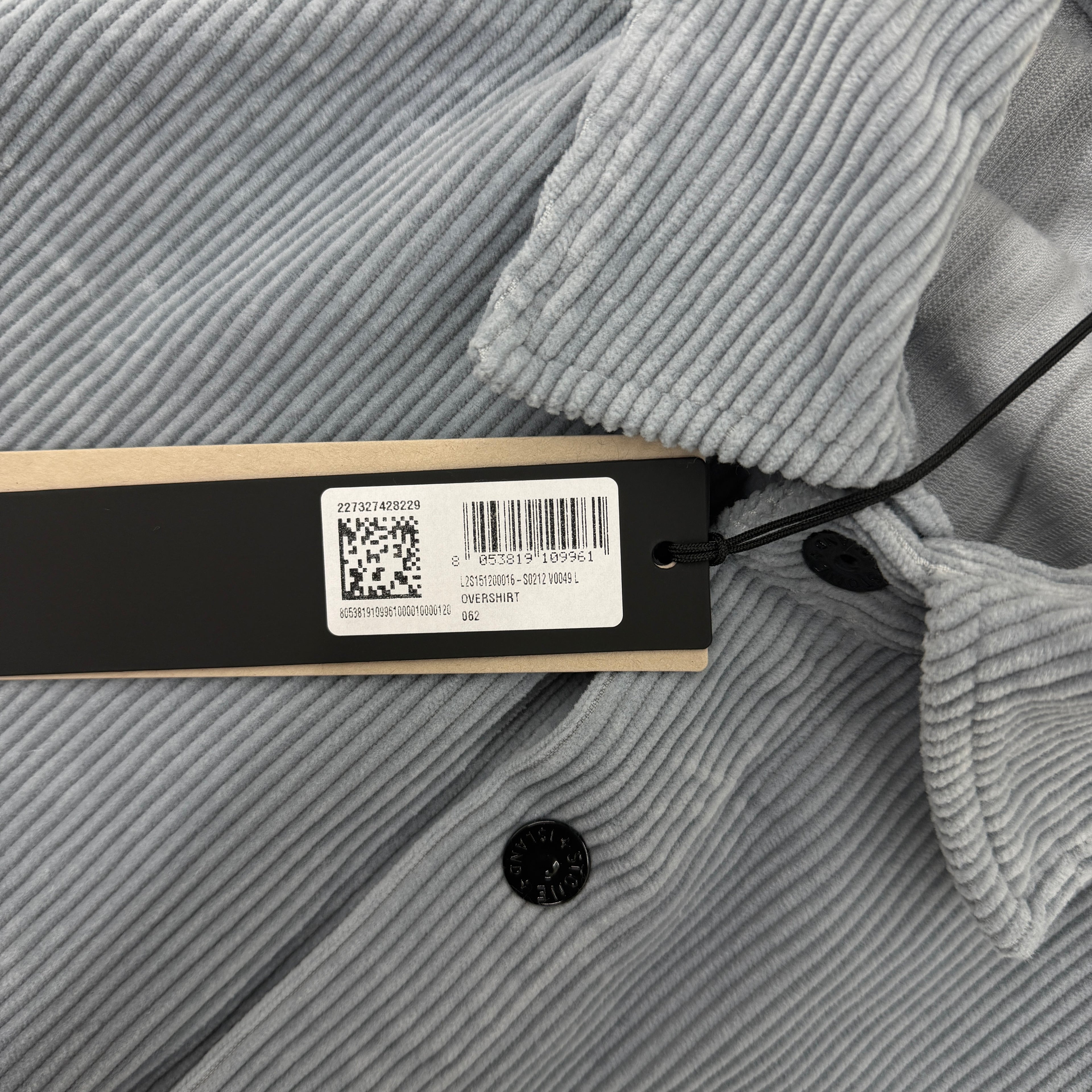 Stone Island Corduroy Organic Cotton Overshirt — tag
