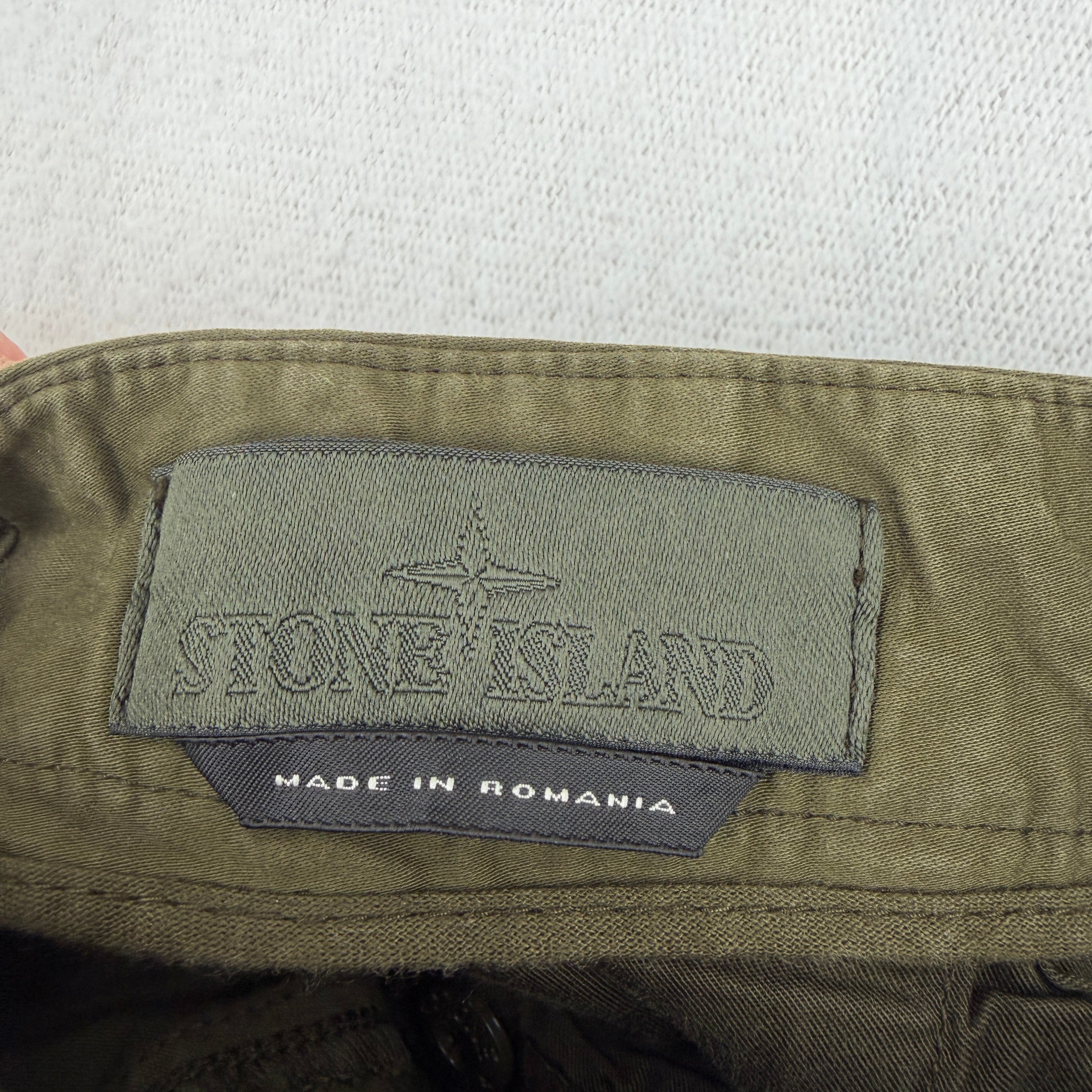Stone Island Military Green Ghost Cargo Pants — label