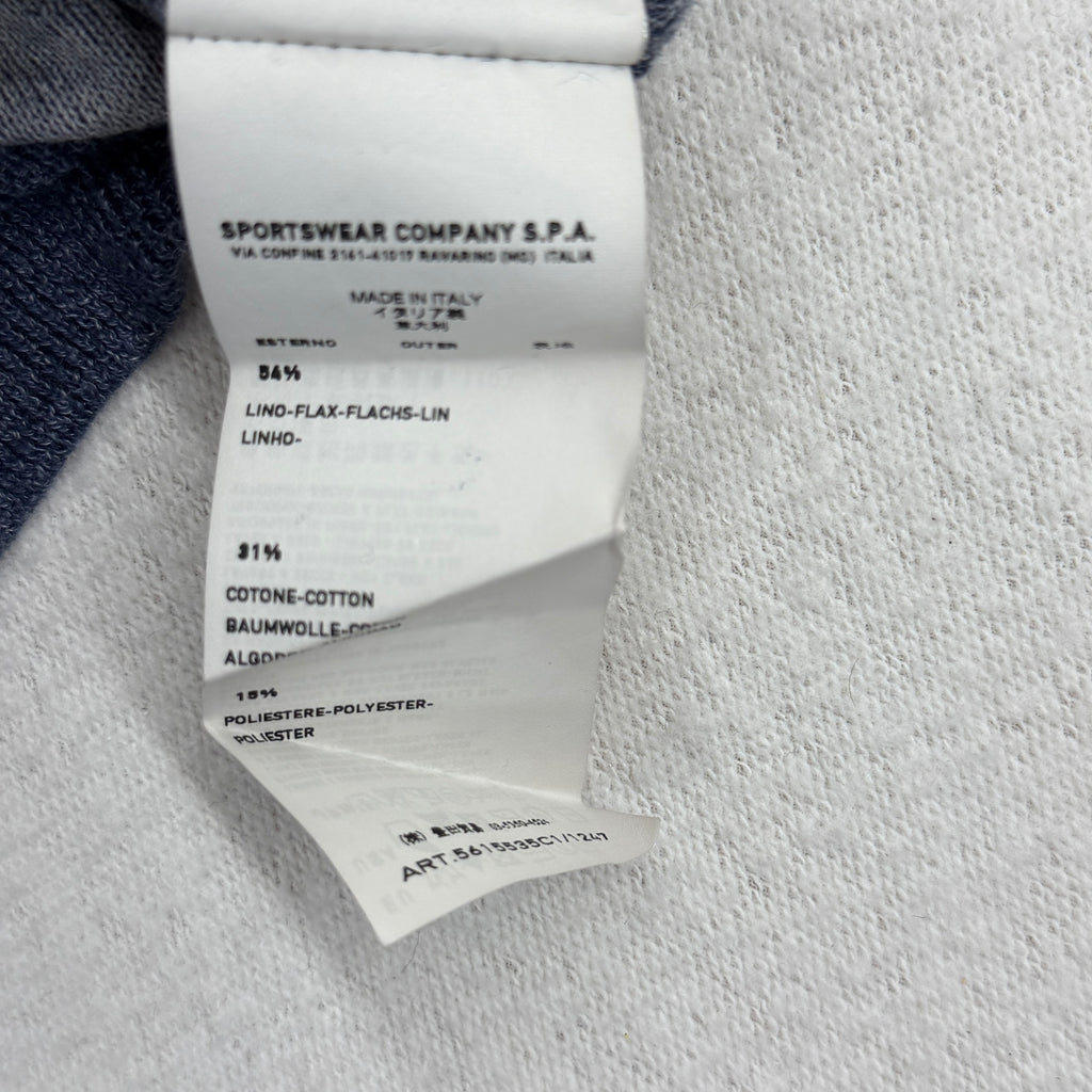 Stone Island cotton linen jumper washed blue melange care label 3