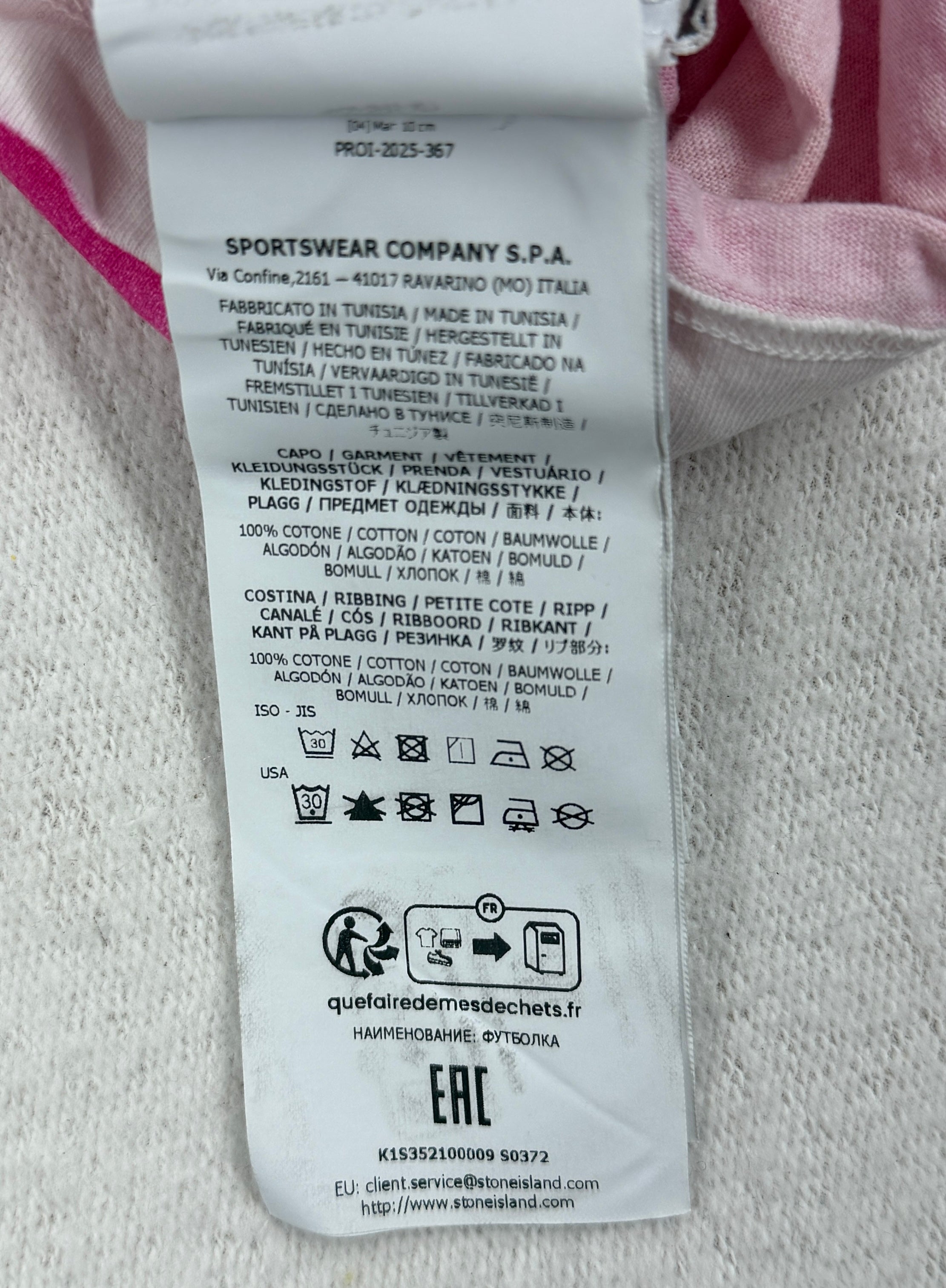 Stone Island X Frieze Pink Shirt 2025 — label
