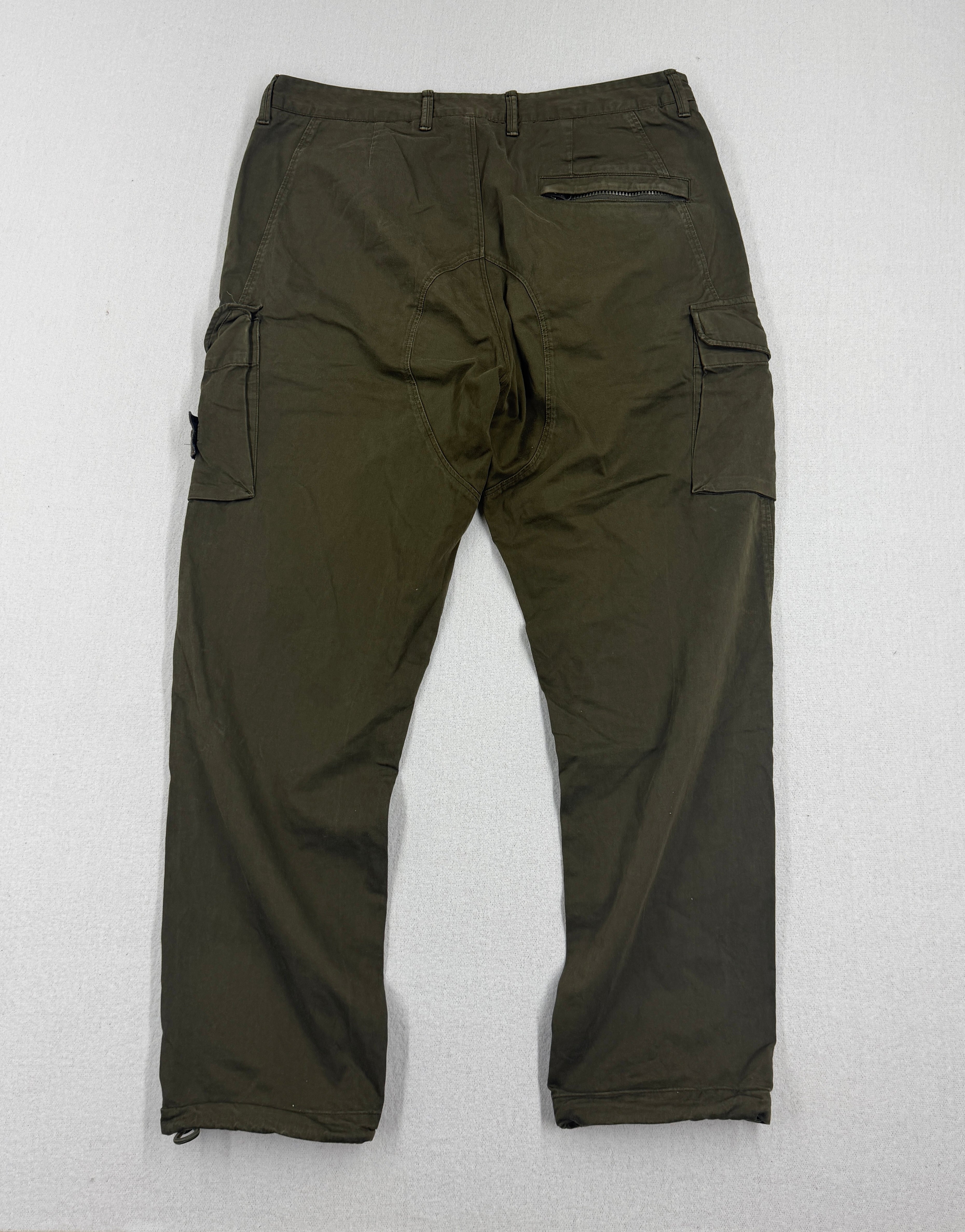 Stone Island Military Green Ghost Cargo Pants — back