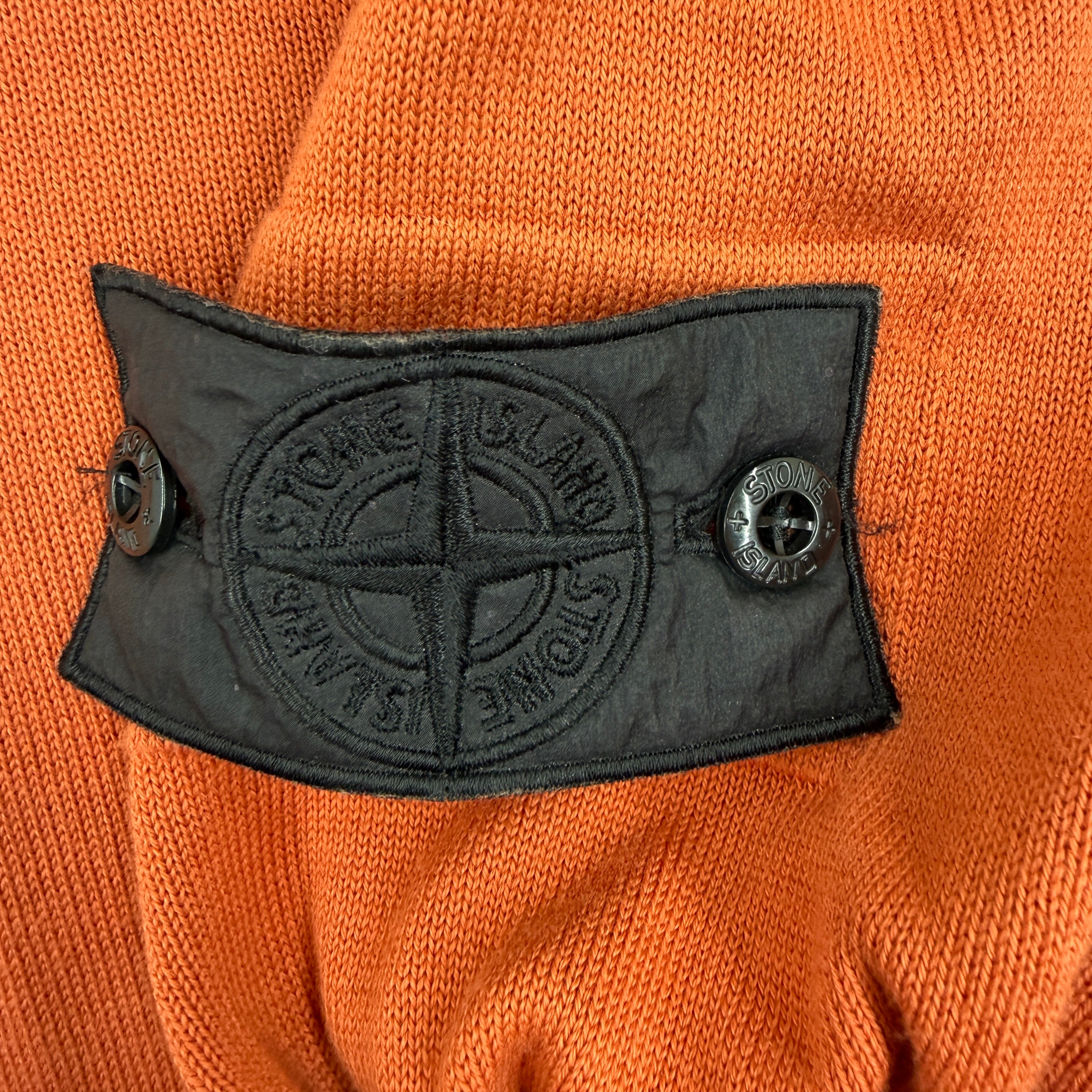 Stone Island Shadow Project turtleneck rust orange badge detail
