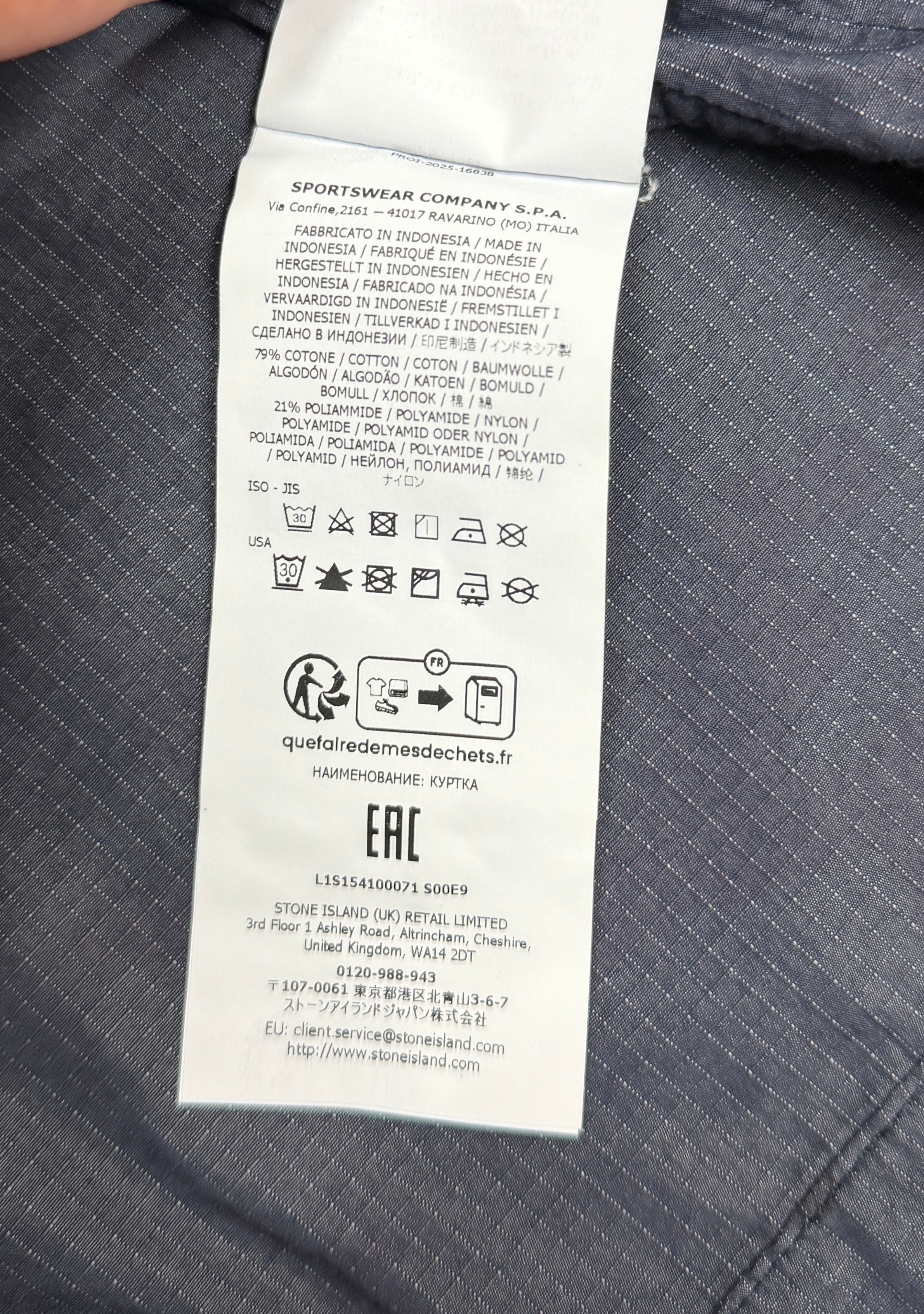 Stone Island Faded Camo Light Ripstop-TC Field Jacket — label